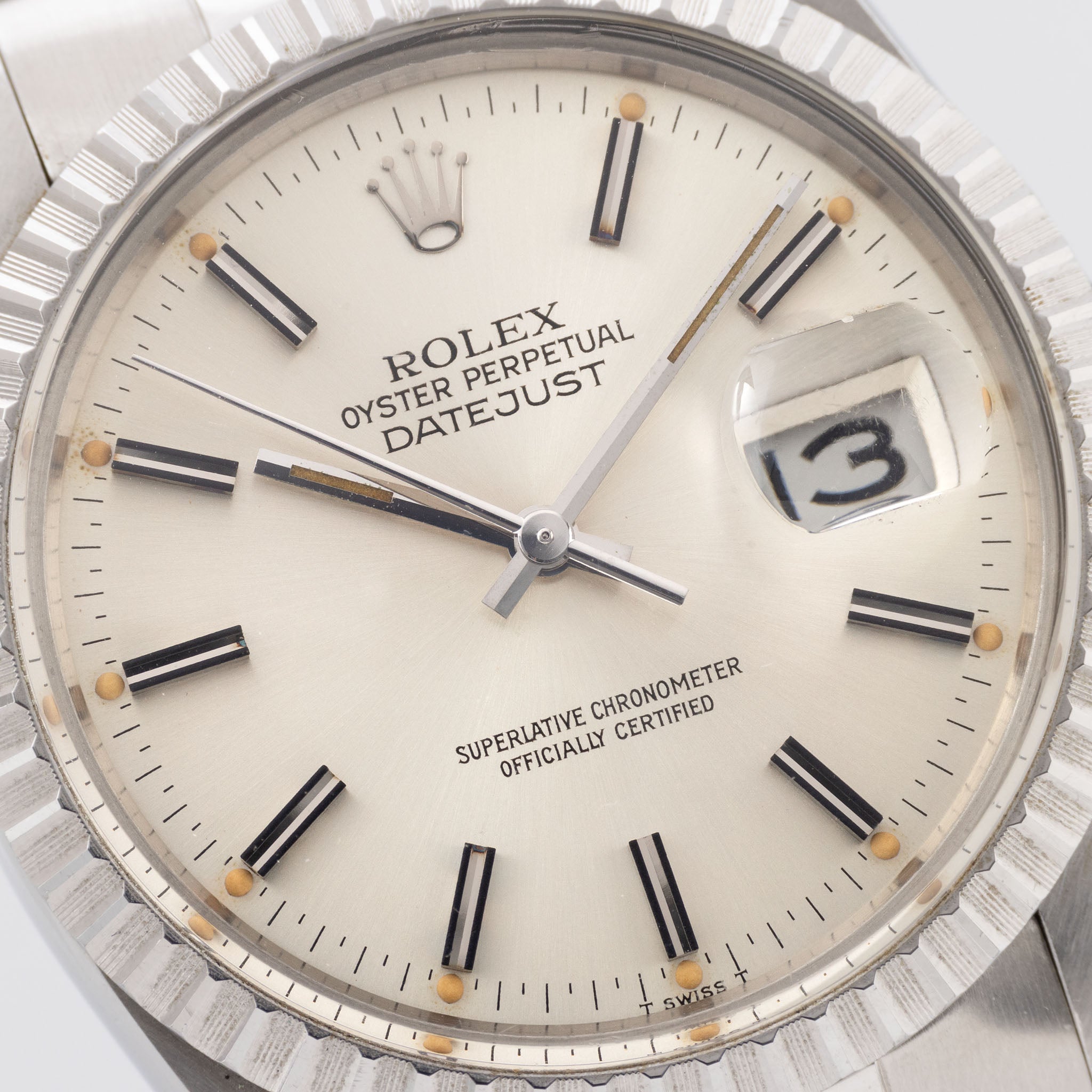 Rolex Datejust 16030 Patina Silver Dial with Rolex papers