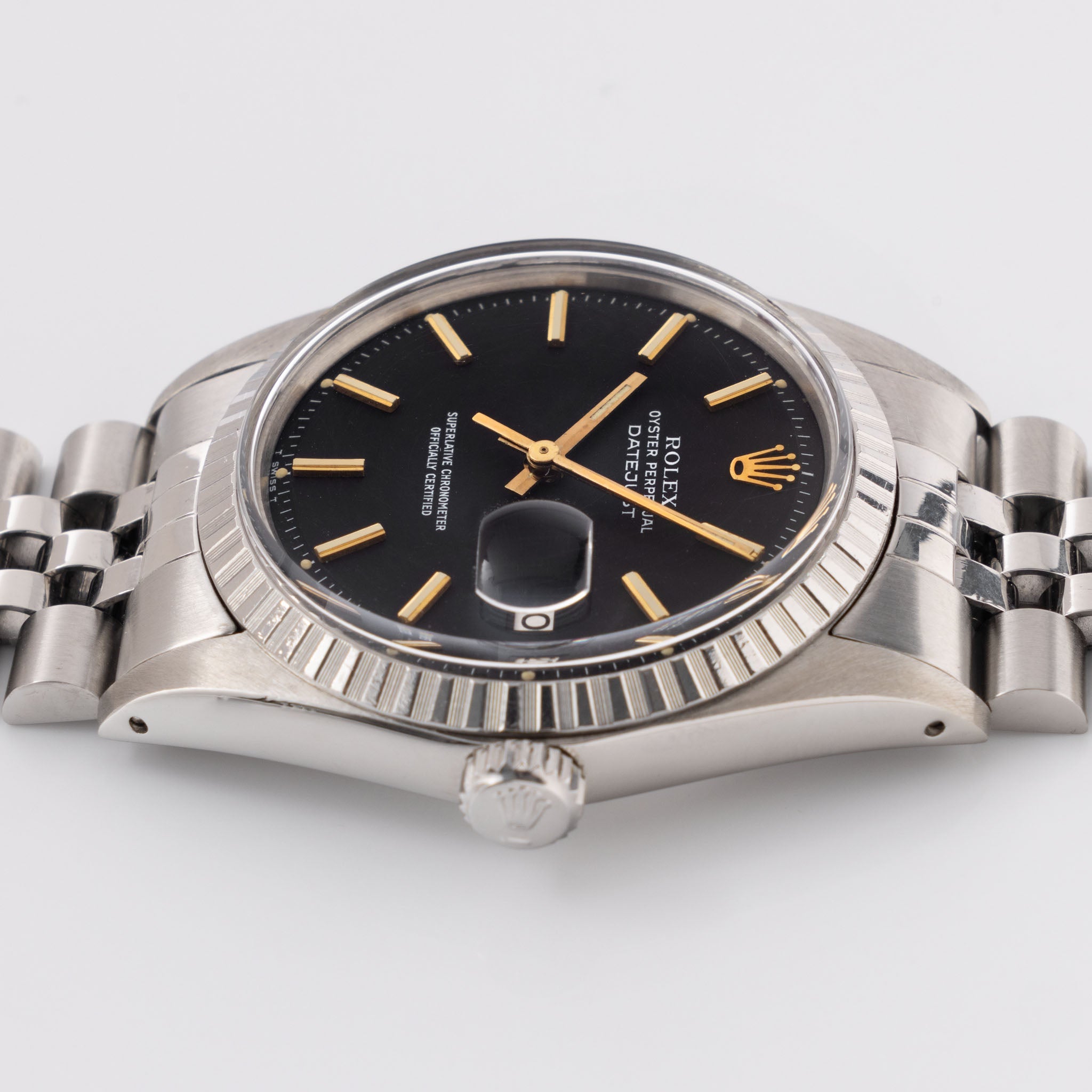 Rolex Datejust Matte Black Dial Ref 1603