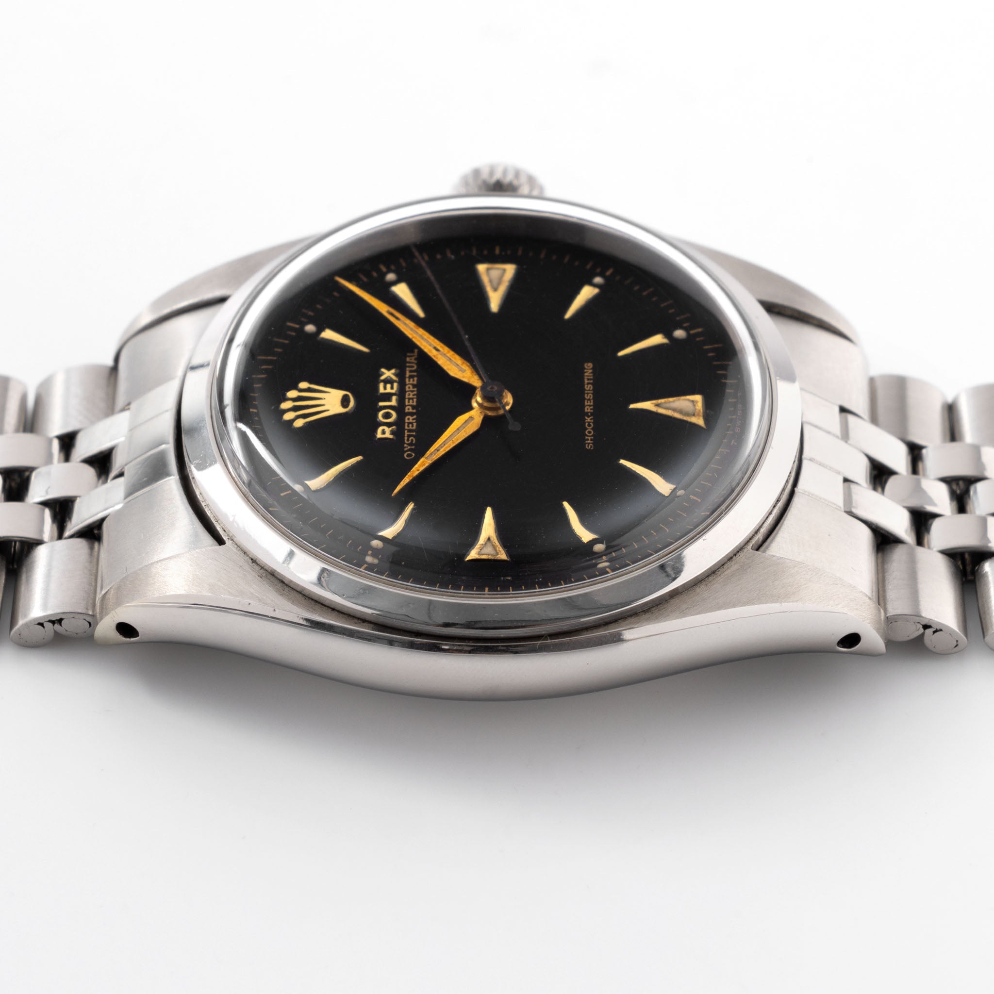 Rolex Oyster Perpetual Ovettone Black Dial Ref 6352