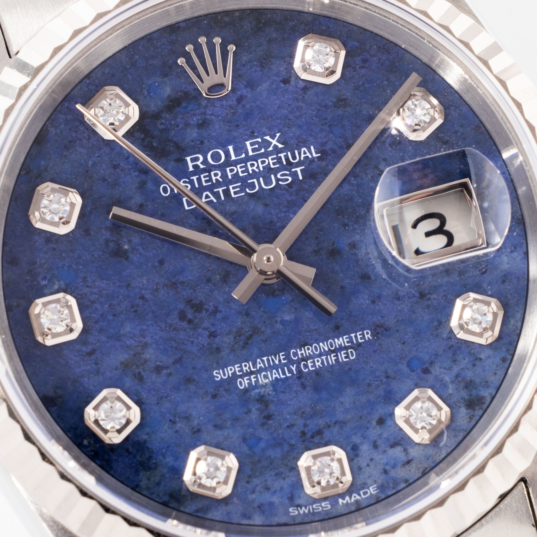 Rolex Datejust Sodalite Dial Ref 16234 Box and Papers set