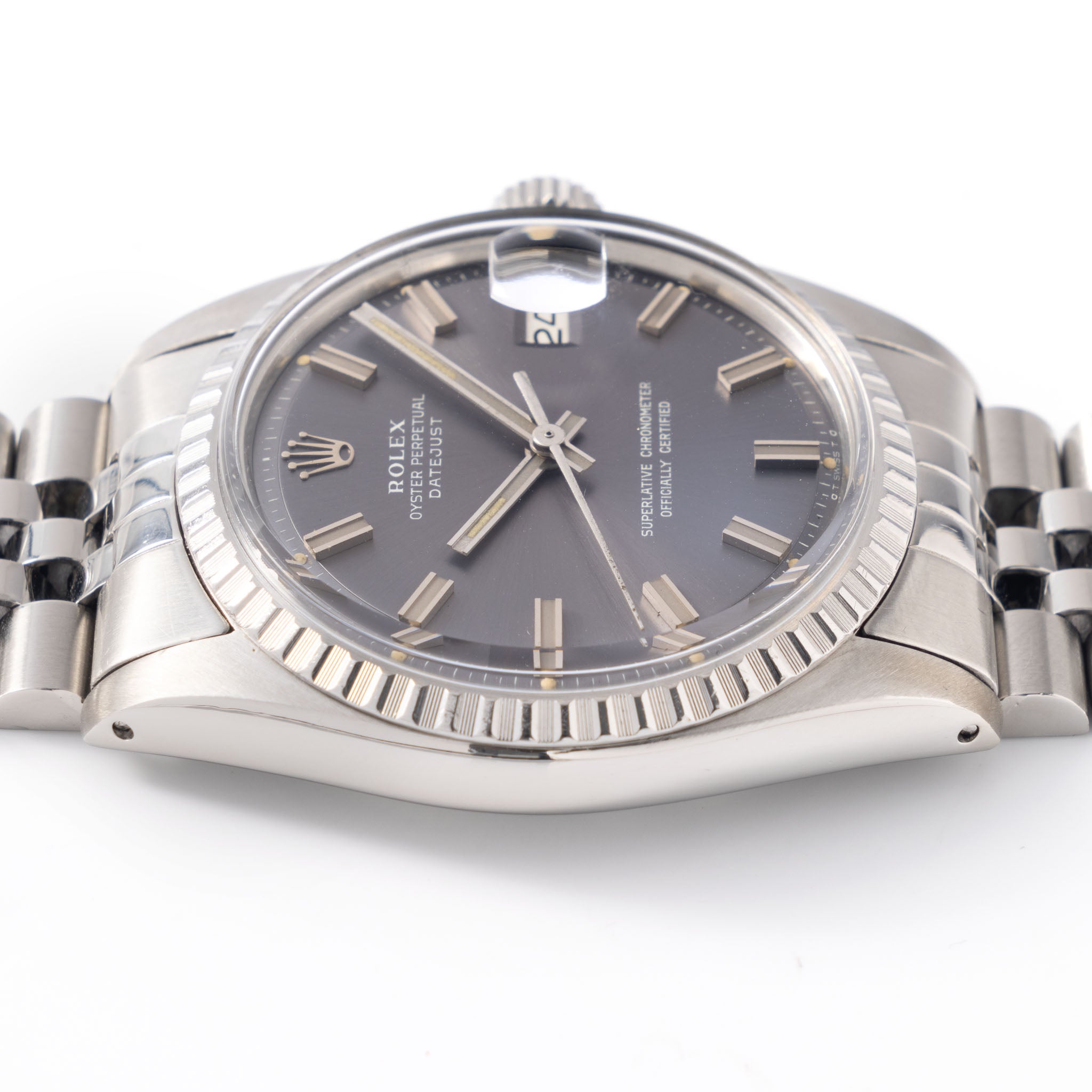 Rolex Datejust Grey Soleil Sigma Wide Boy Dial Ref 1603