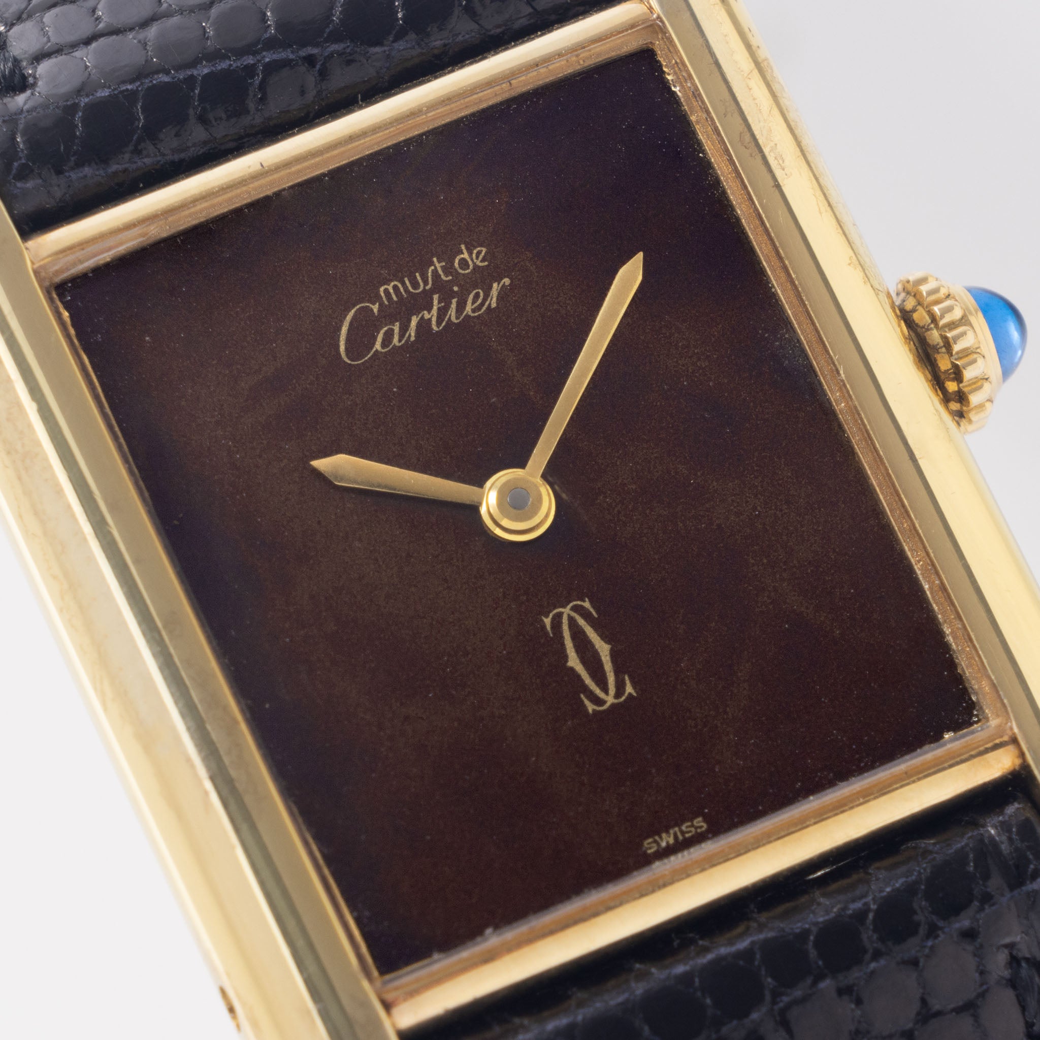 Cartier Tank must de Cartier Wood dial handwound movement big size  ‌