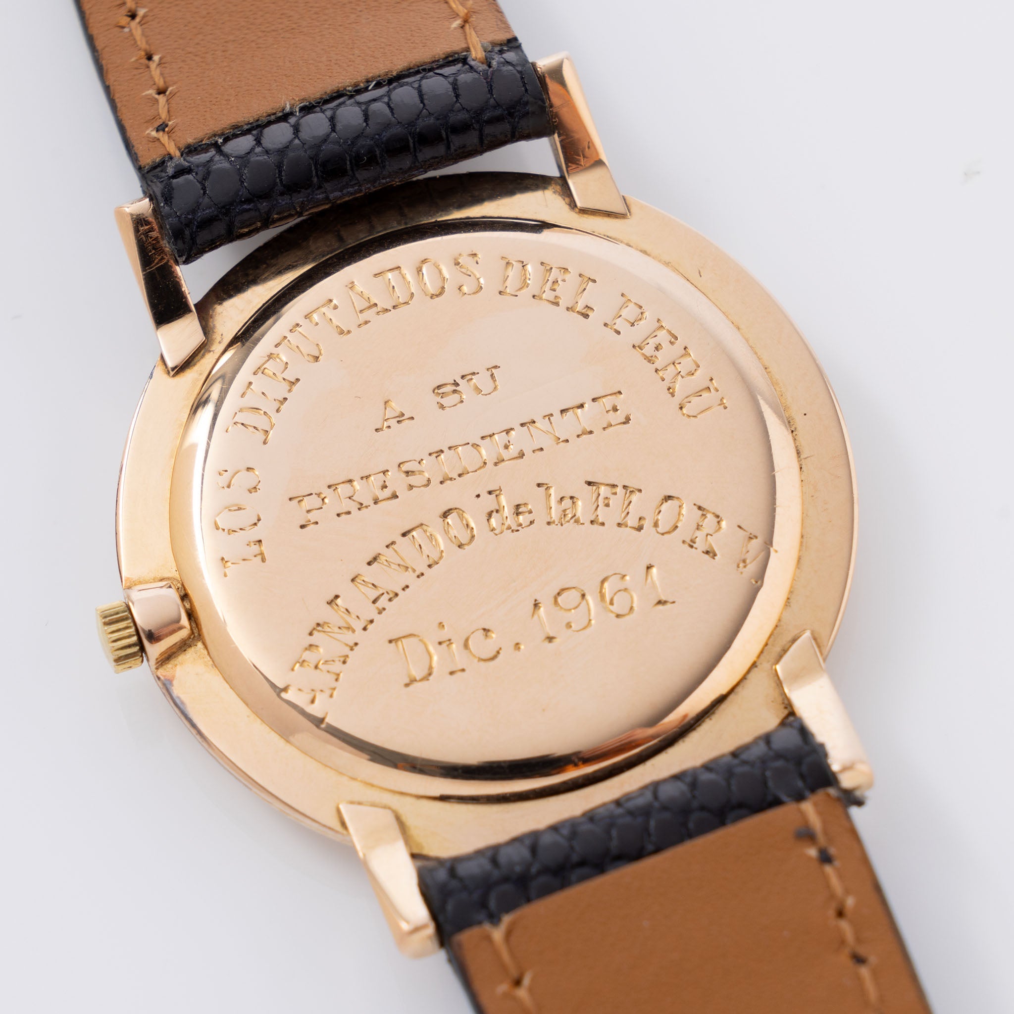 Piaget Altiplano in Rose gold Box and papers ref 903-1 Ex President Congres of Peru -Provenance