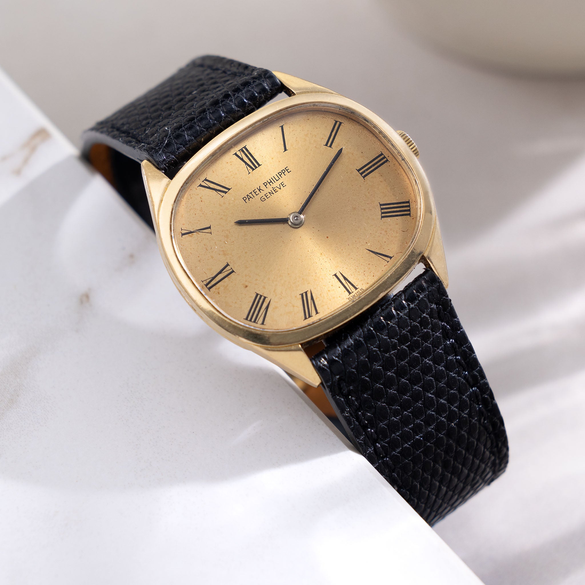 Patek Philippe Golden Ellipse Champagne Dial in 18k Yellow Gold Ref. 3545