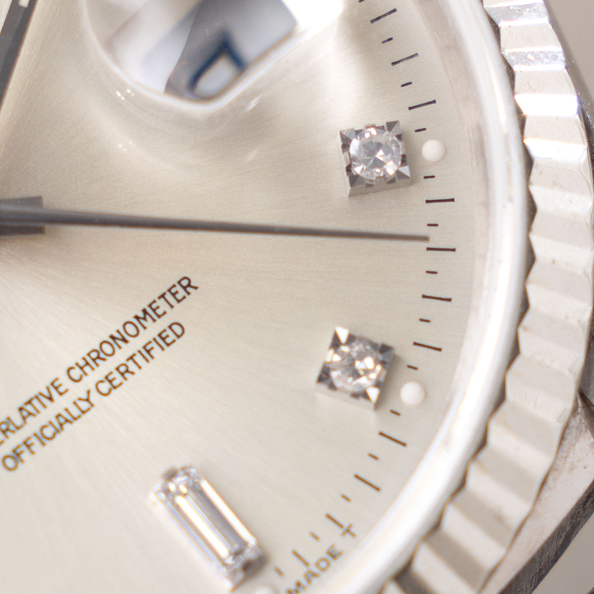 Rolex Day-Date Silver Soleil-Finished Diamond Markers Dial Ref. 18239