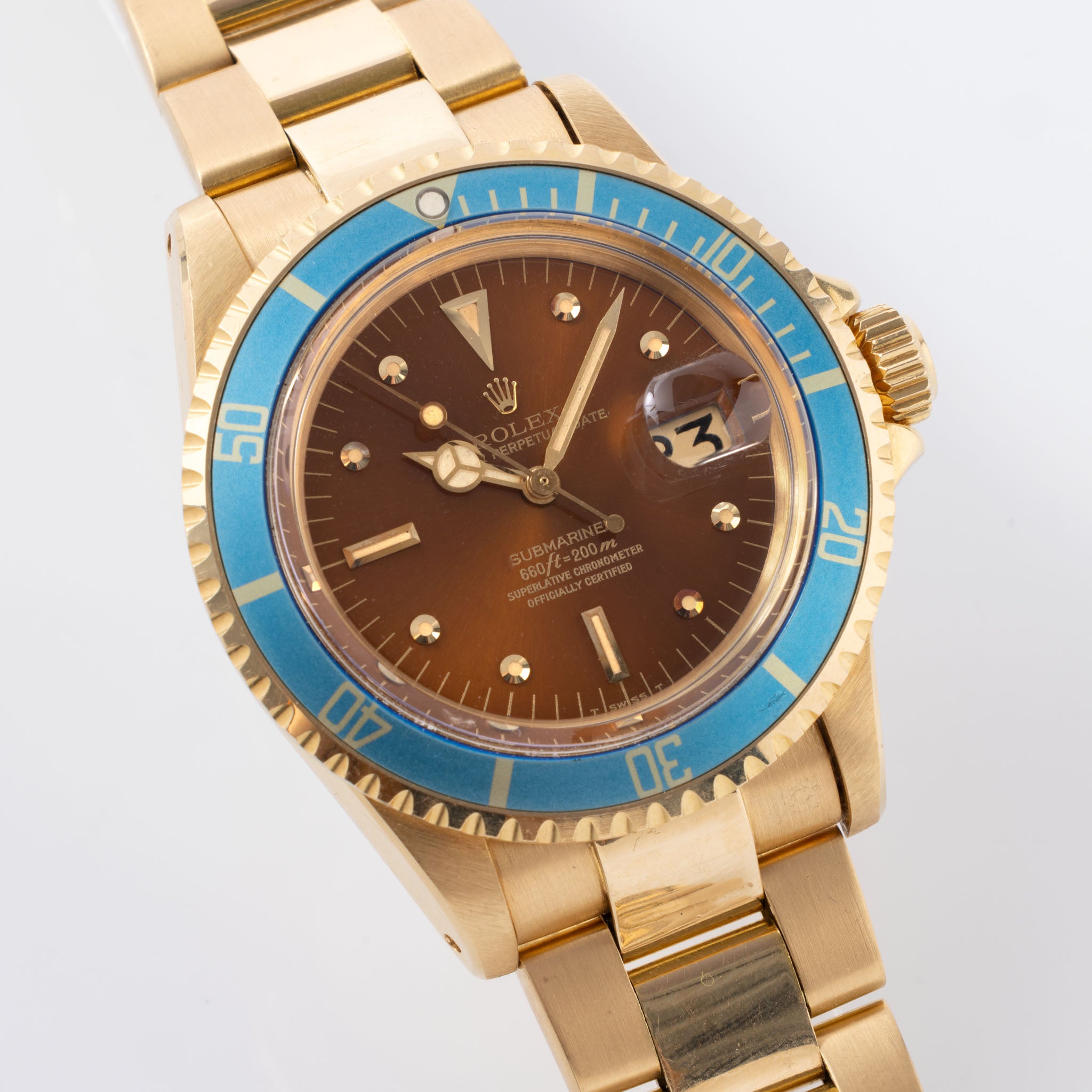 Rolex Submariner in 18k gold Tropical dial ref 1680/8 Golden Nugget