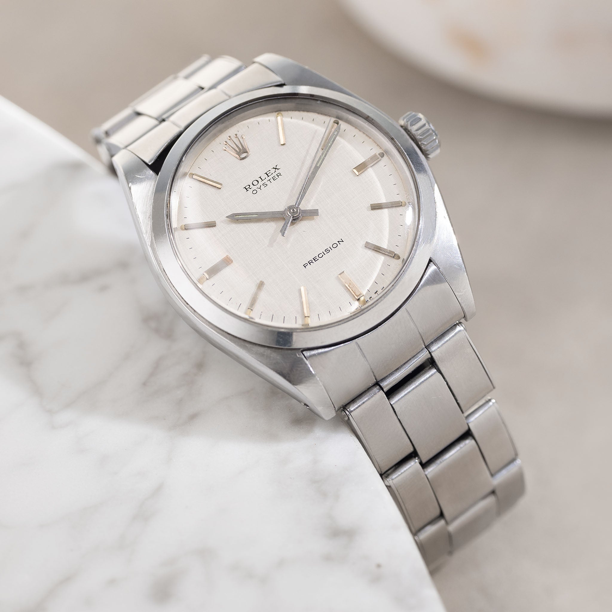 Rolex Oyster Precision Silver Linen Dial "Fuerza del Perú" Ref. 6426