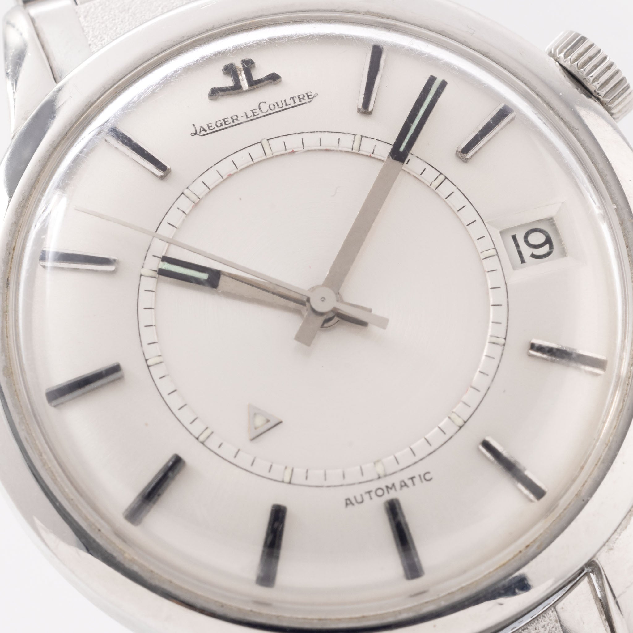 Jaeger LeCoultre Memovox in Steel Execution Ref. E855 with Steel JLC Bracelet Silver Dial