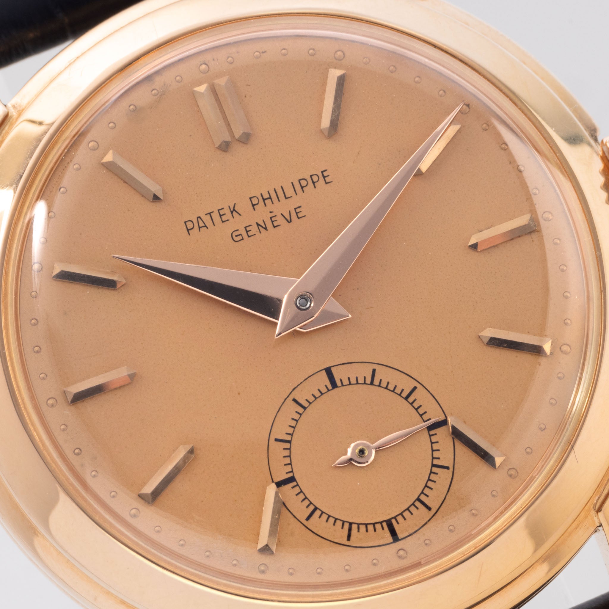 Patek Philippe Calatrava in 18k Rose Gold Ref. 2455R Padellone Salmon Dial and Patek Service