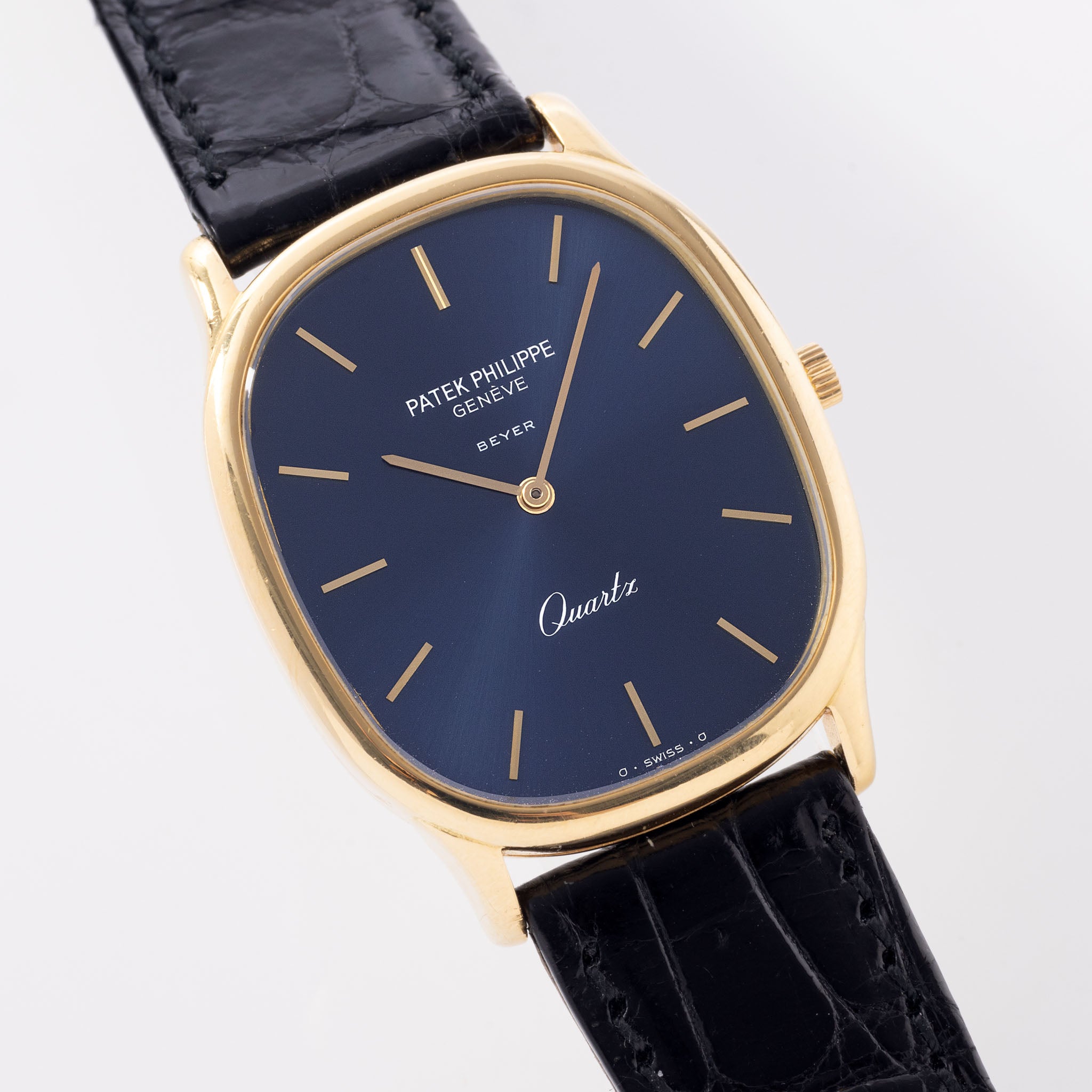 Patek Philippe Golden Ellipse Ref. 3838/1 Beyer Double-Signed with Blue Dial