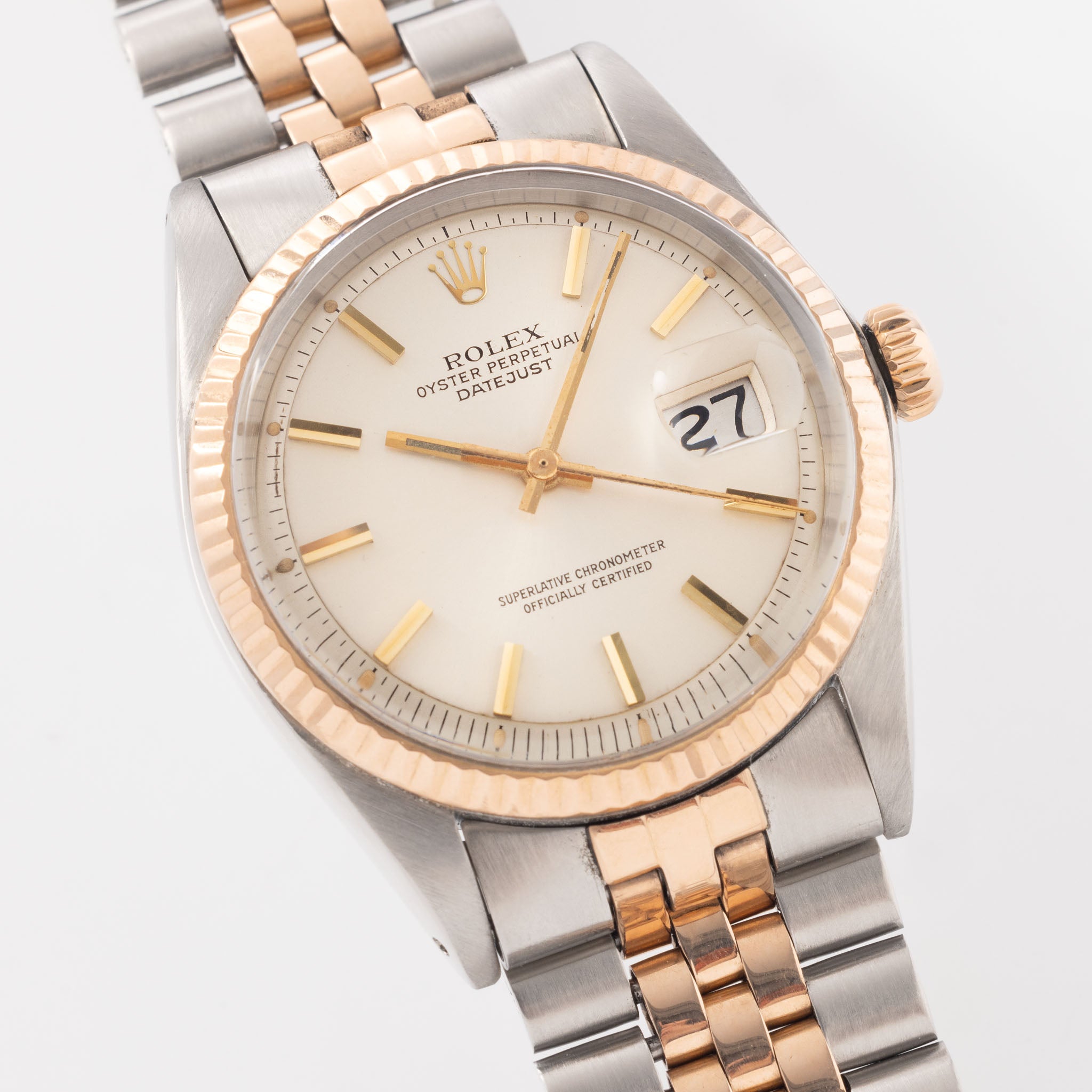 Rolex Datejust Silver Dial Steel and Rose Gold Execution Ref. 1601