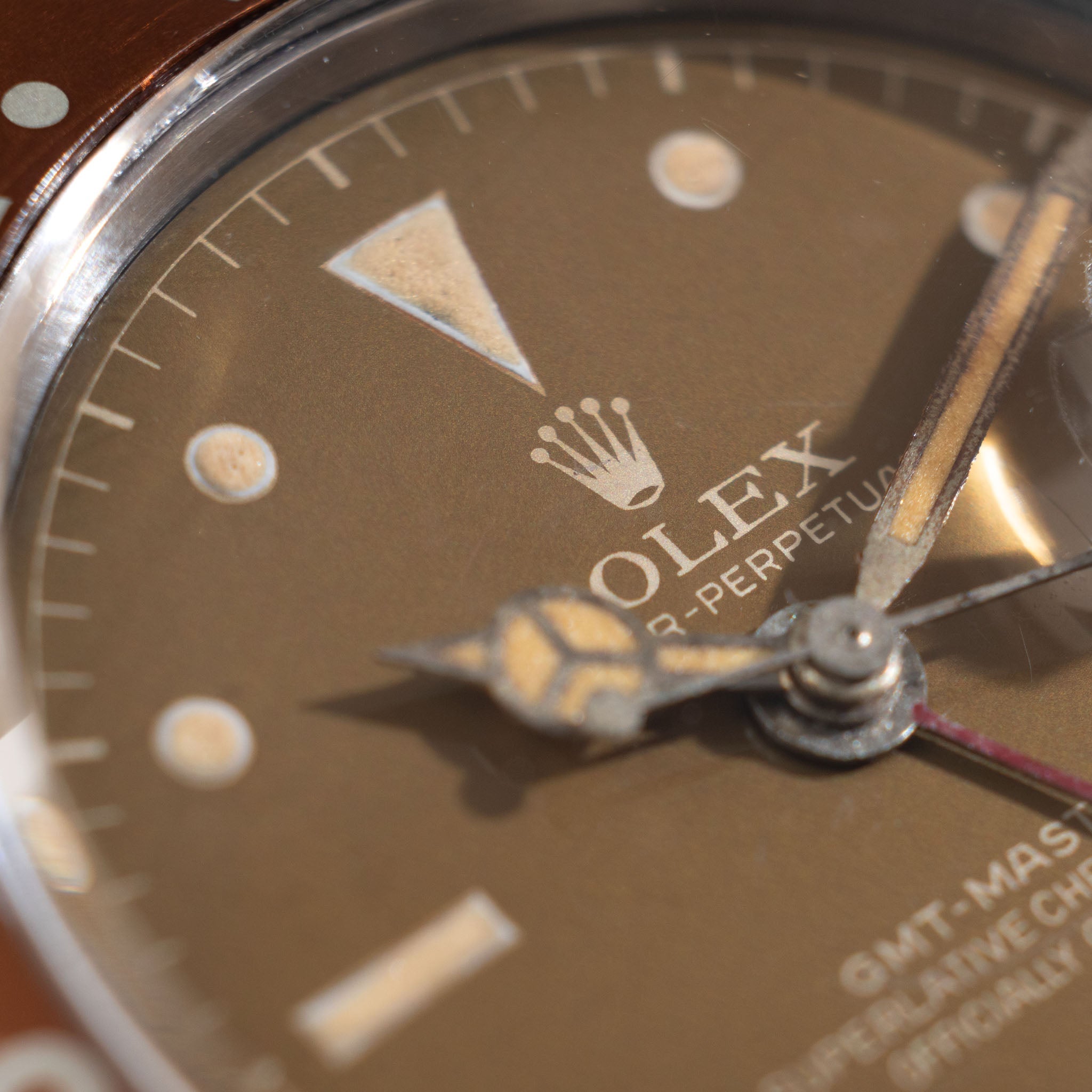 Rolex GMT-Master 1675 Caramel Tropical Gilt Chapter Ring Dial PCG Case