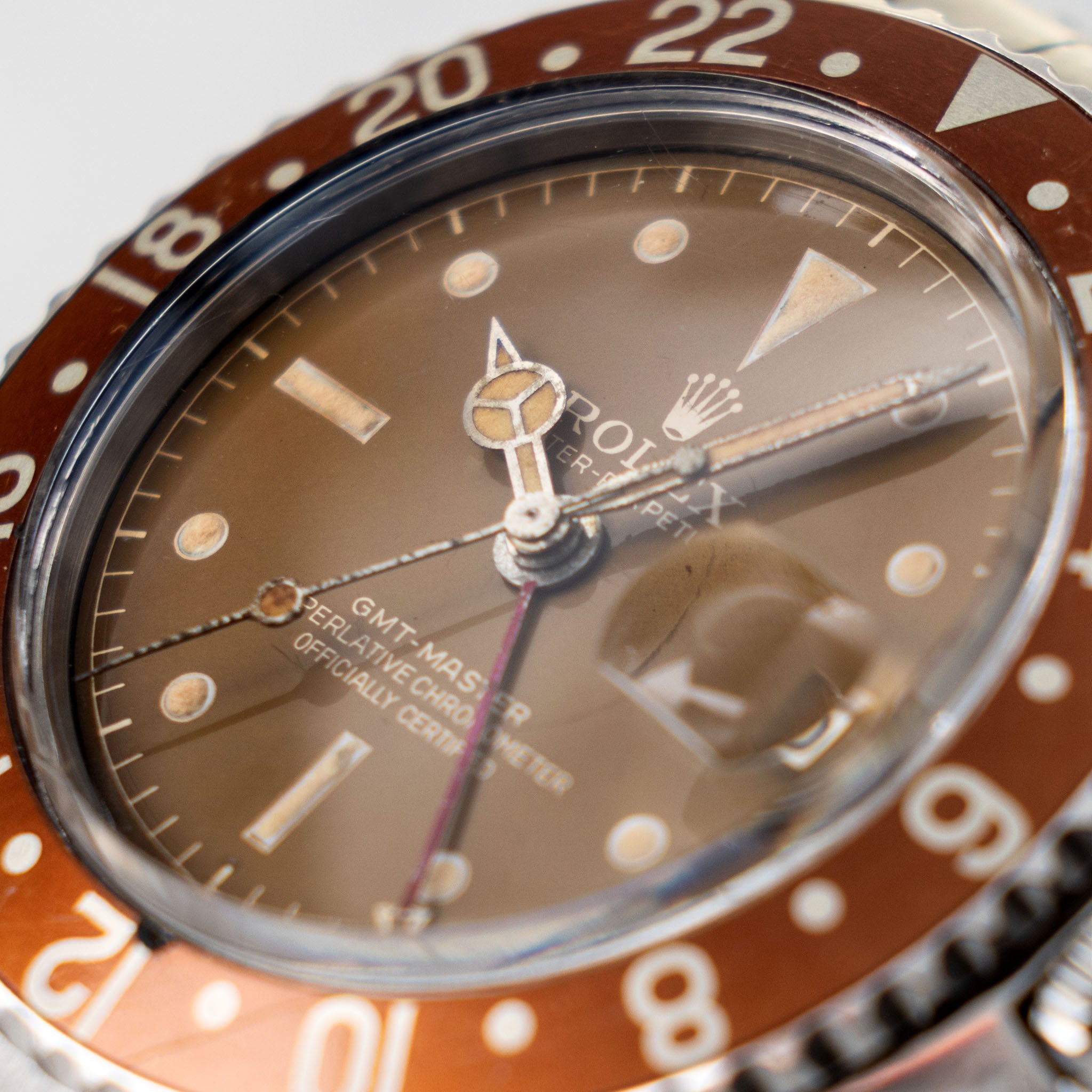 Rolex GMT-Master 1675 Caramel Tropical Gilt Chapter Ring Dial PCG Case
