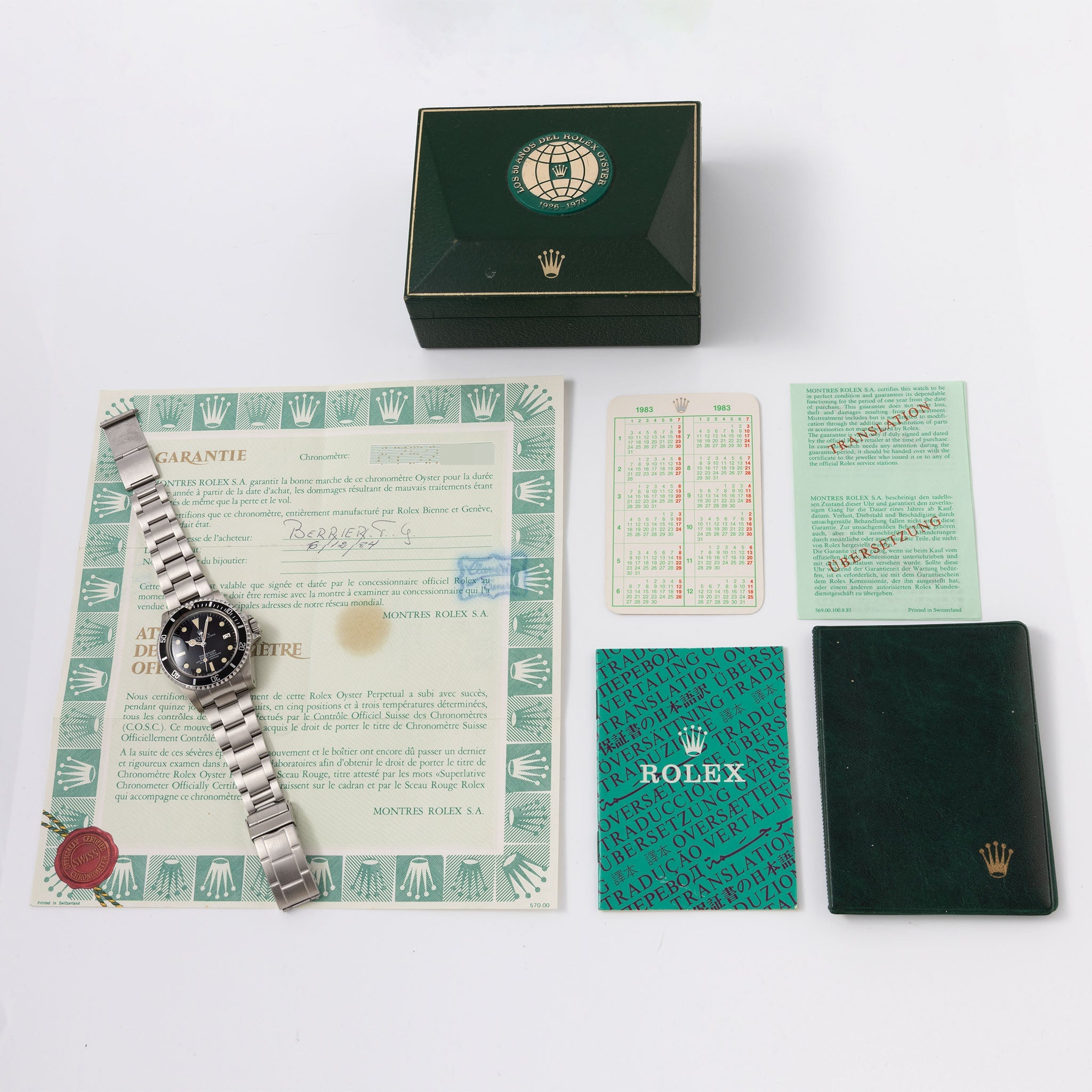 Rolex Sea-dweller ref 1665 MK3 dial "Original owner " Box and Paper set