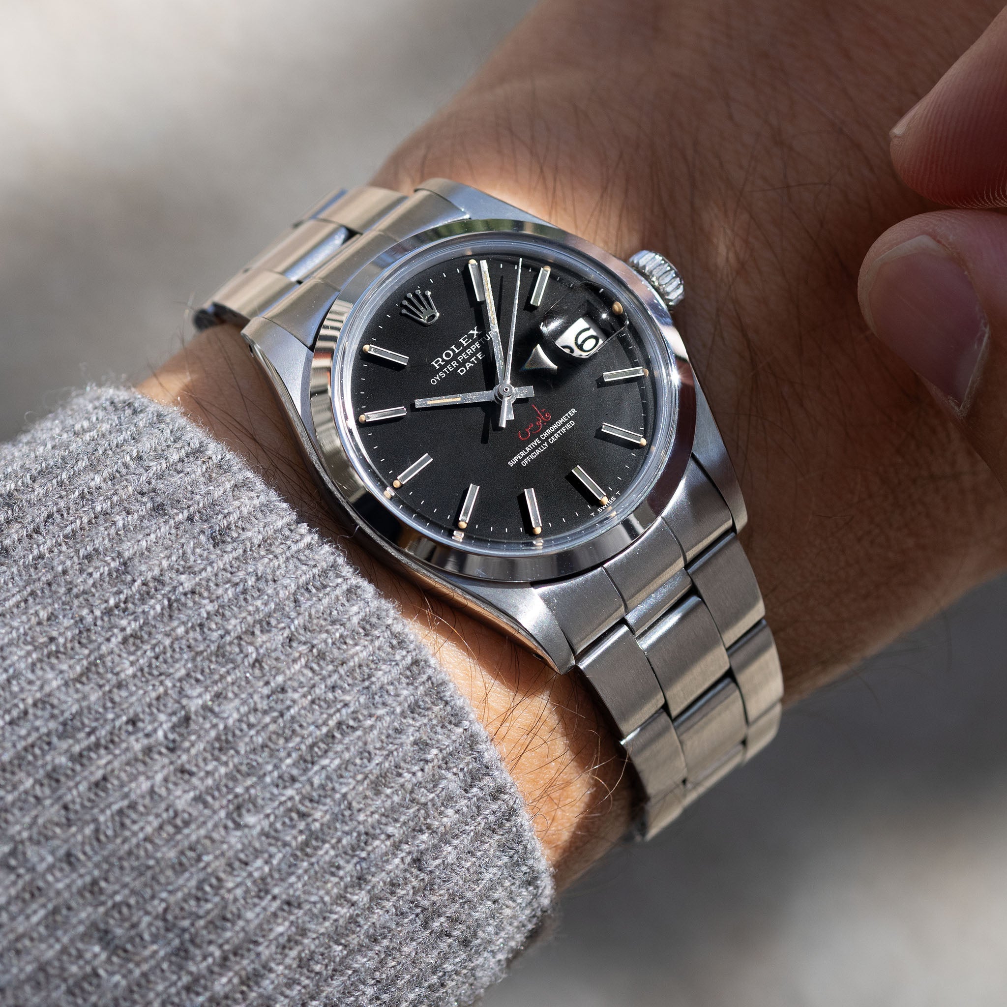 Rolex Oyster-Perpetual Date 1500 Black Qaboos Dial