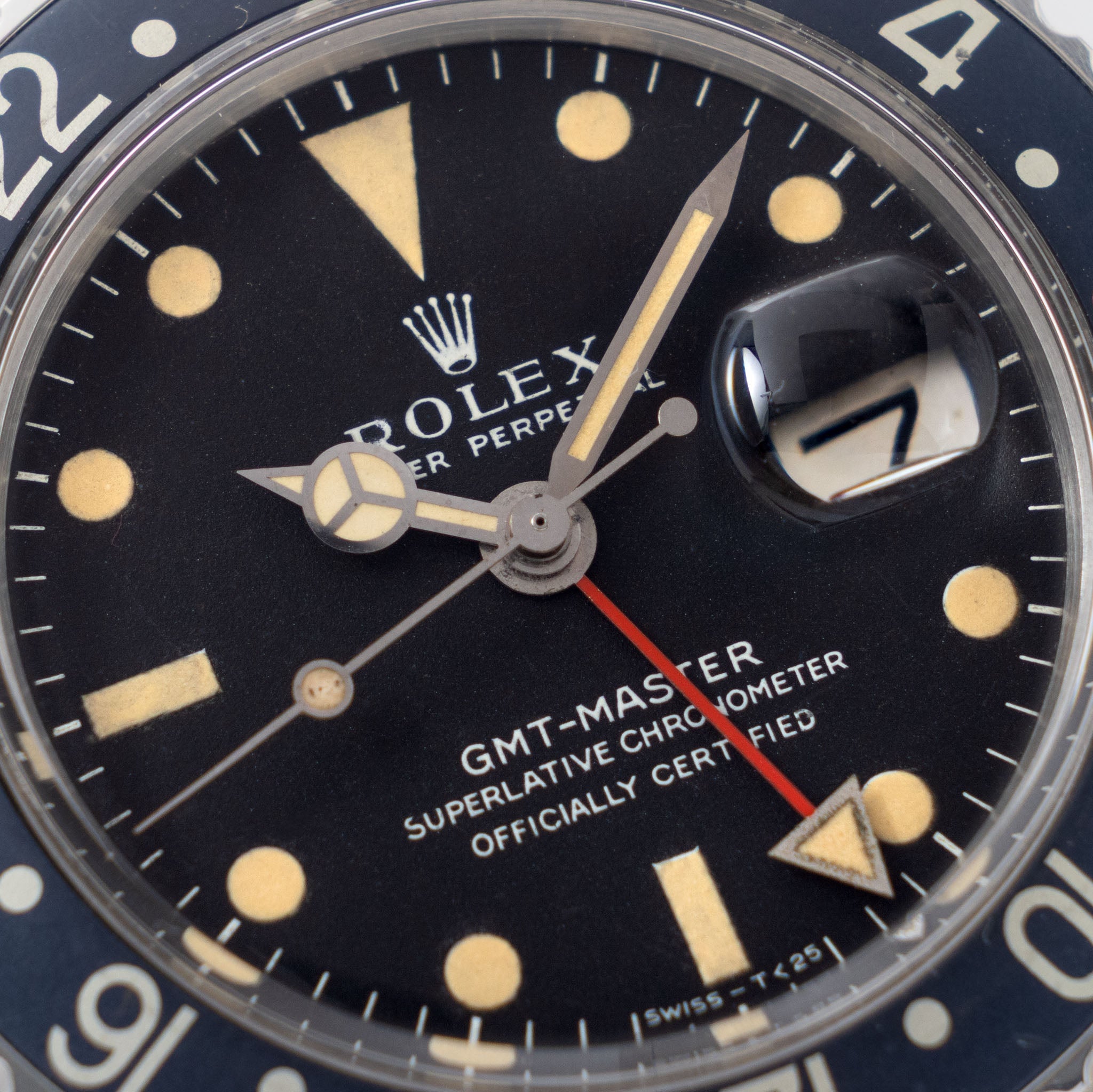 Rolex GMT-Master 1675 MK1 Long E Dial Vivid Patina Faded to Grey Inlay