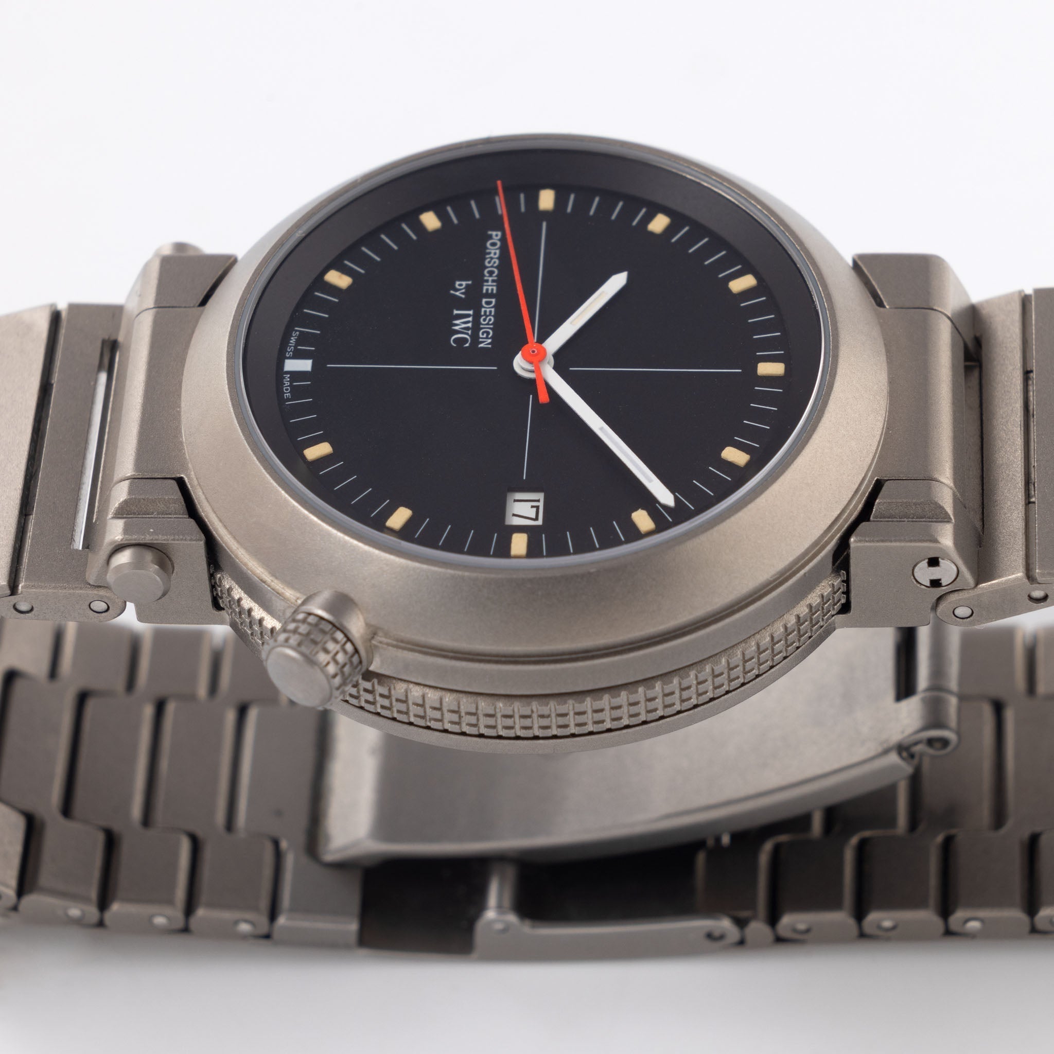 IWC/Porsche design compass watch in titanium ref 3511 with Certificate of Authenticity  paper and IWC service invoice
