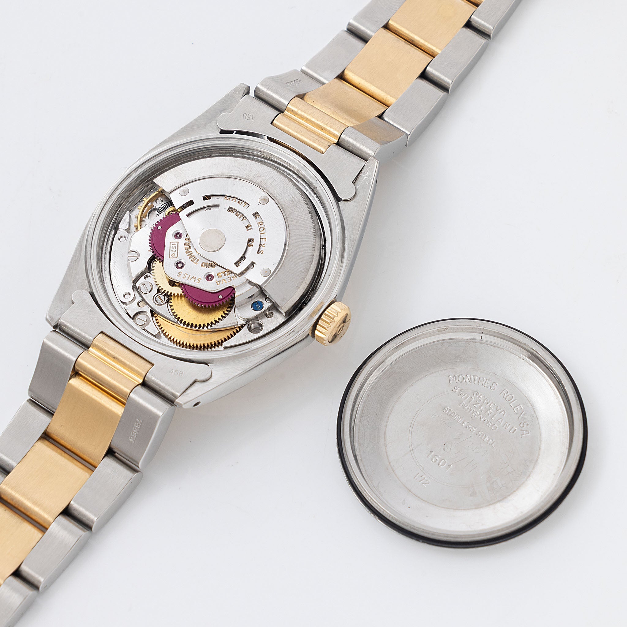 Rolex Datejust 1601/3 Silver Linen Dial in Steel and Gold