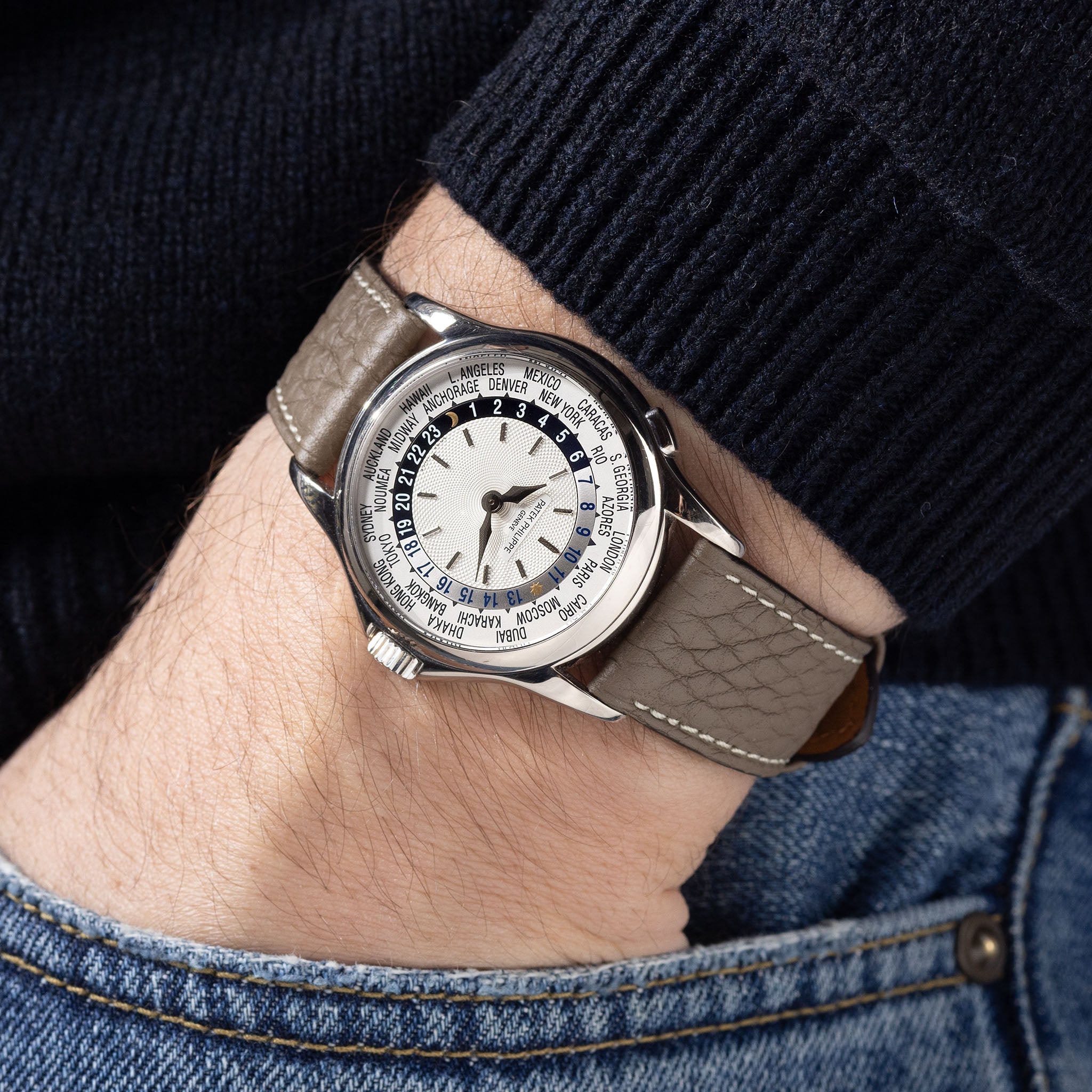Patek Philippe World Time 5110G in 18k White Gold with Extract from the Archives