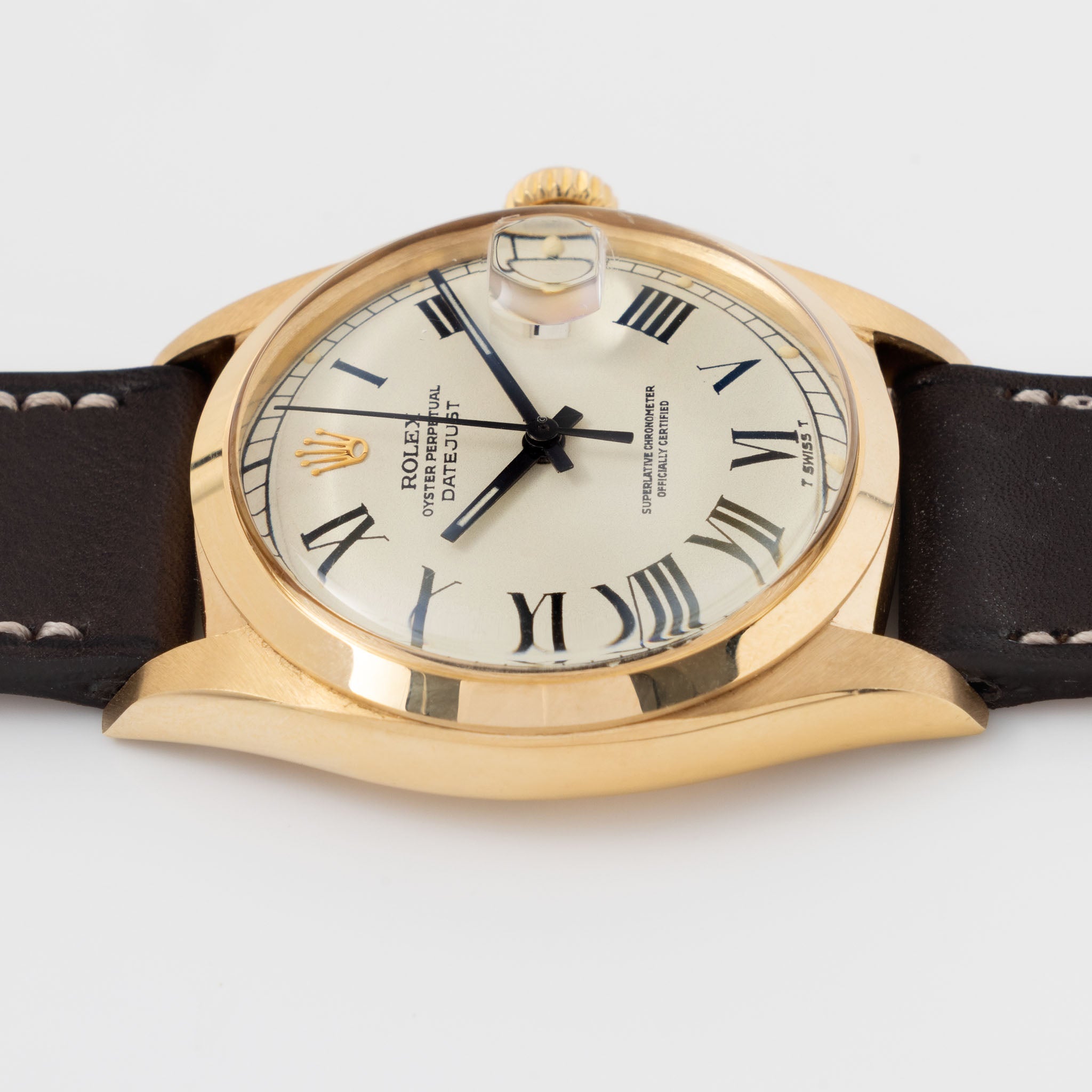 Rolex Datejust 1600/8 Cream Buckley Dial in 18k Yellow Gold