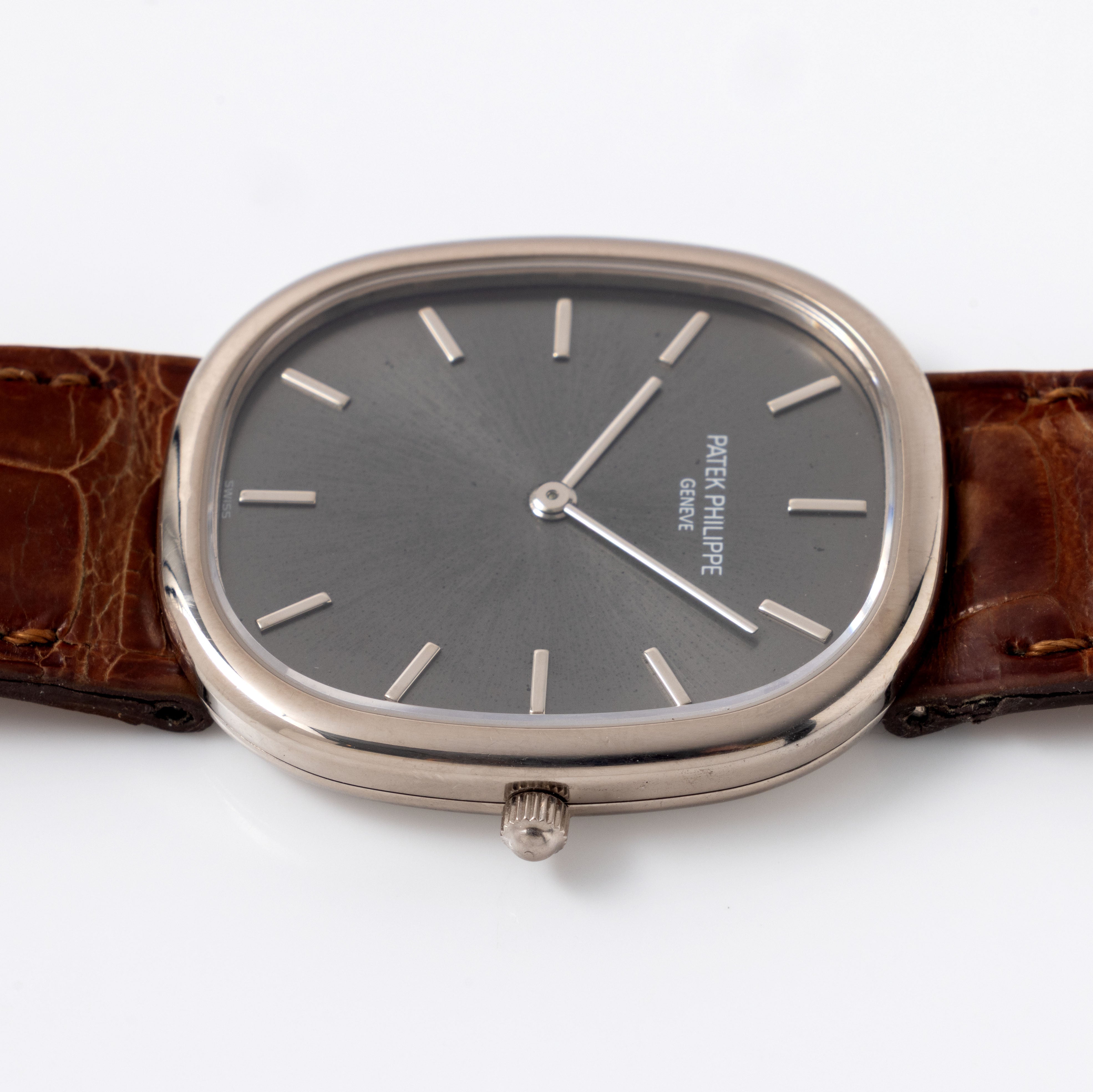 Patek Philippe Ellipse 3738G Grey Soleil Dial Jumbo Automatic in 18k White Gold