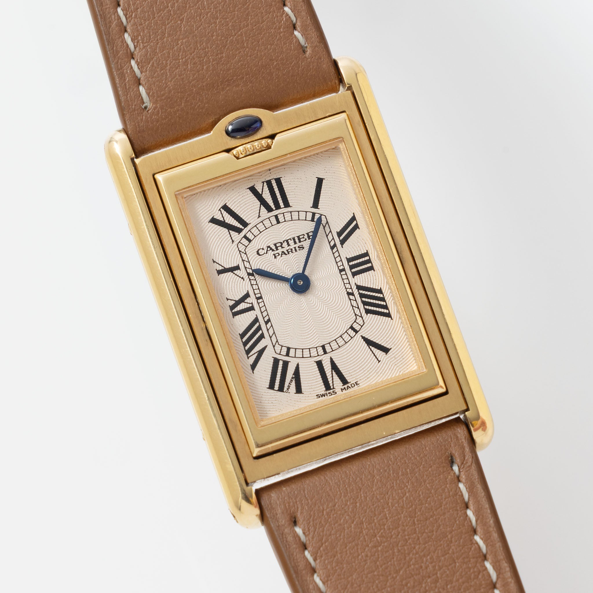 Cartier Basculante 2391 Guilloché Dial in 18k Yellow Gold Millennium  Limited Edition