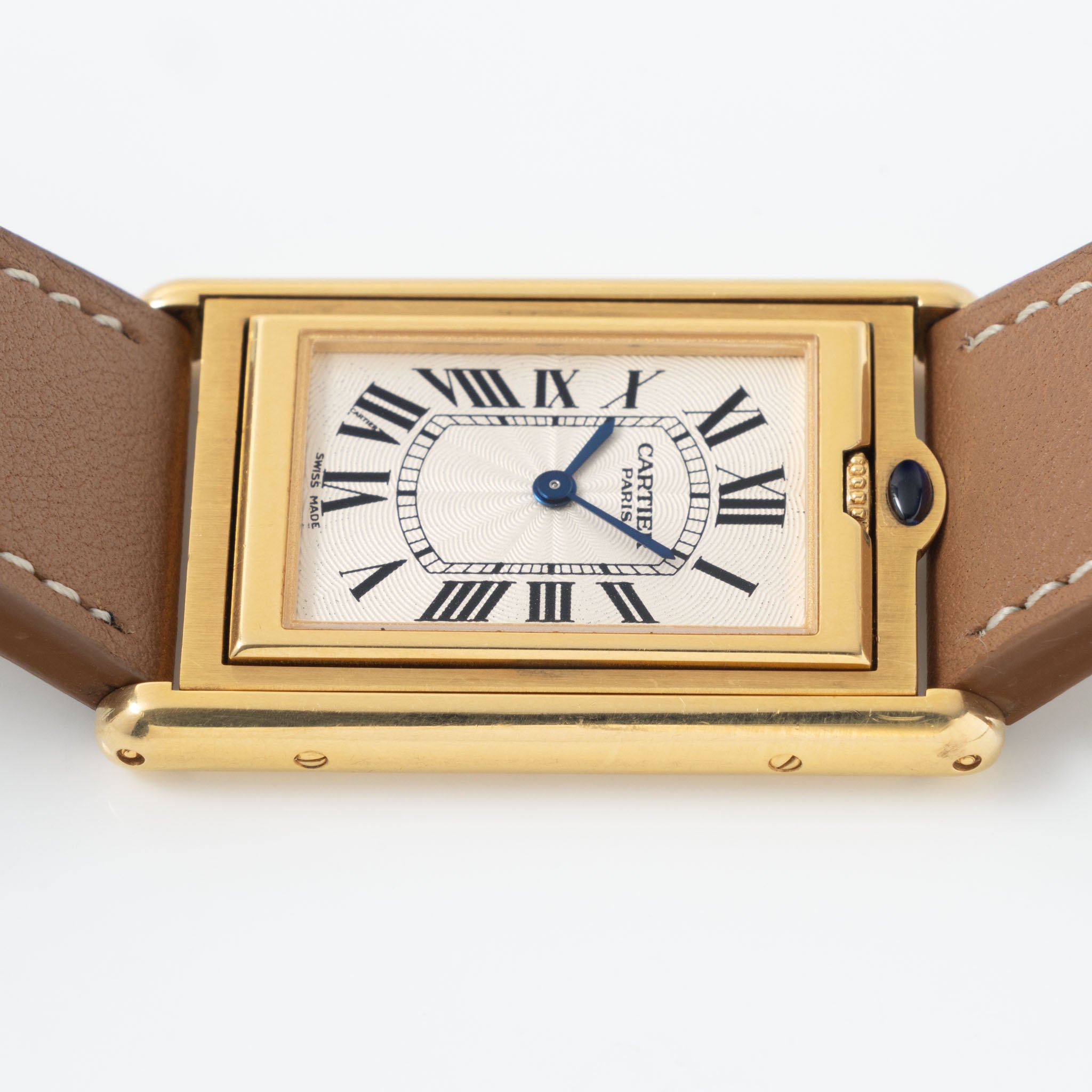 Cartier Basculante 2391 Guilloché Dial in 18k Yellow Gold Millennium  Limited Edition