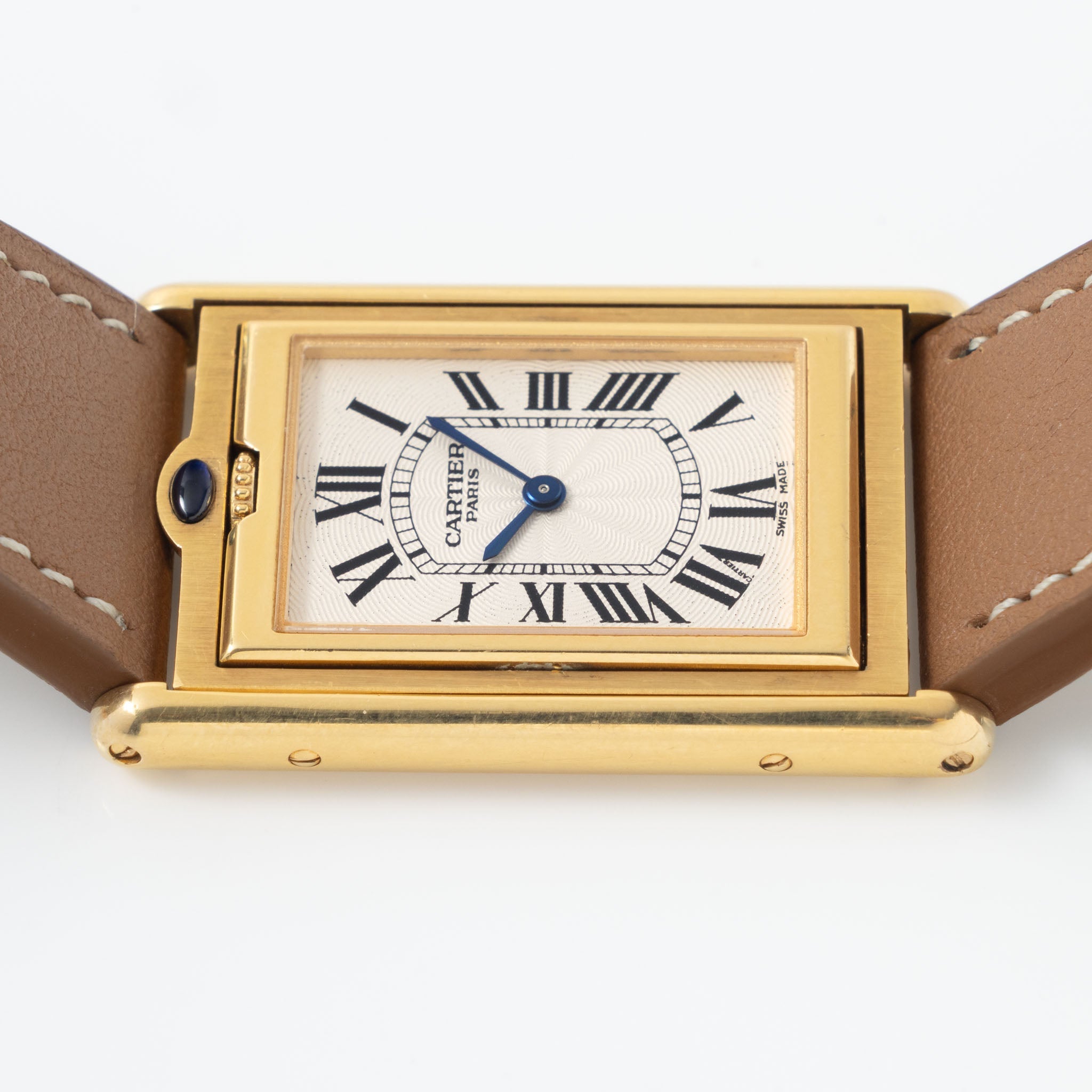 Cartier Basculante 2391 Guilloché Dial in 18k Yellow Gold Millennium  Limited Edition