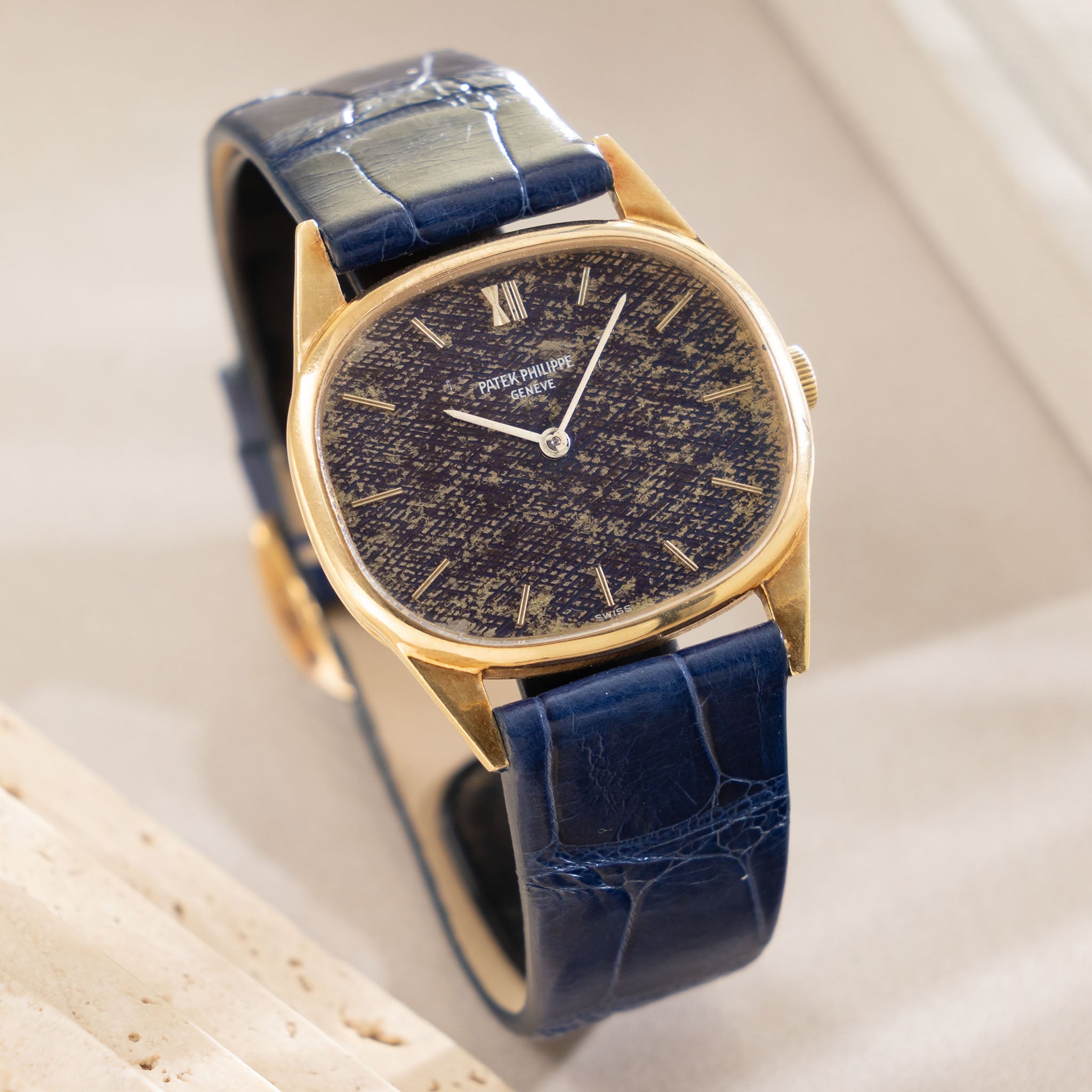 Patek Philippe Golden Ellipse Blue Jeans Dial Ref. 3534-2 in 18k Yellow Gold
