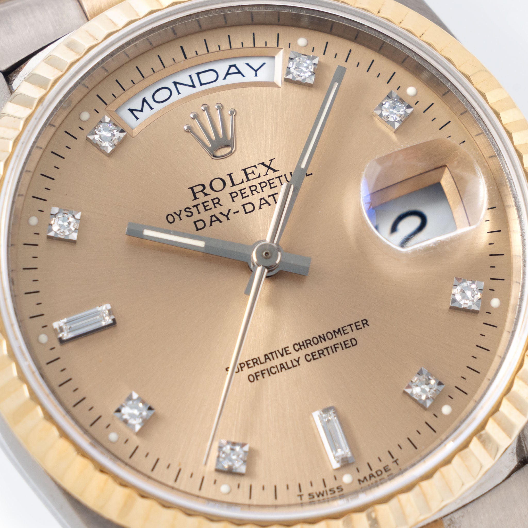Rolex Day-date Tridor Peach Diamond Marker Dial  with Original Guarantee Paper ref 18239B