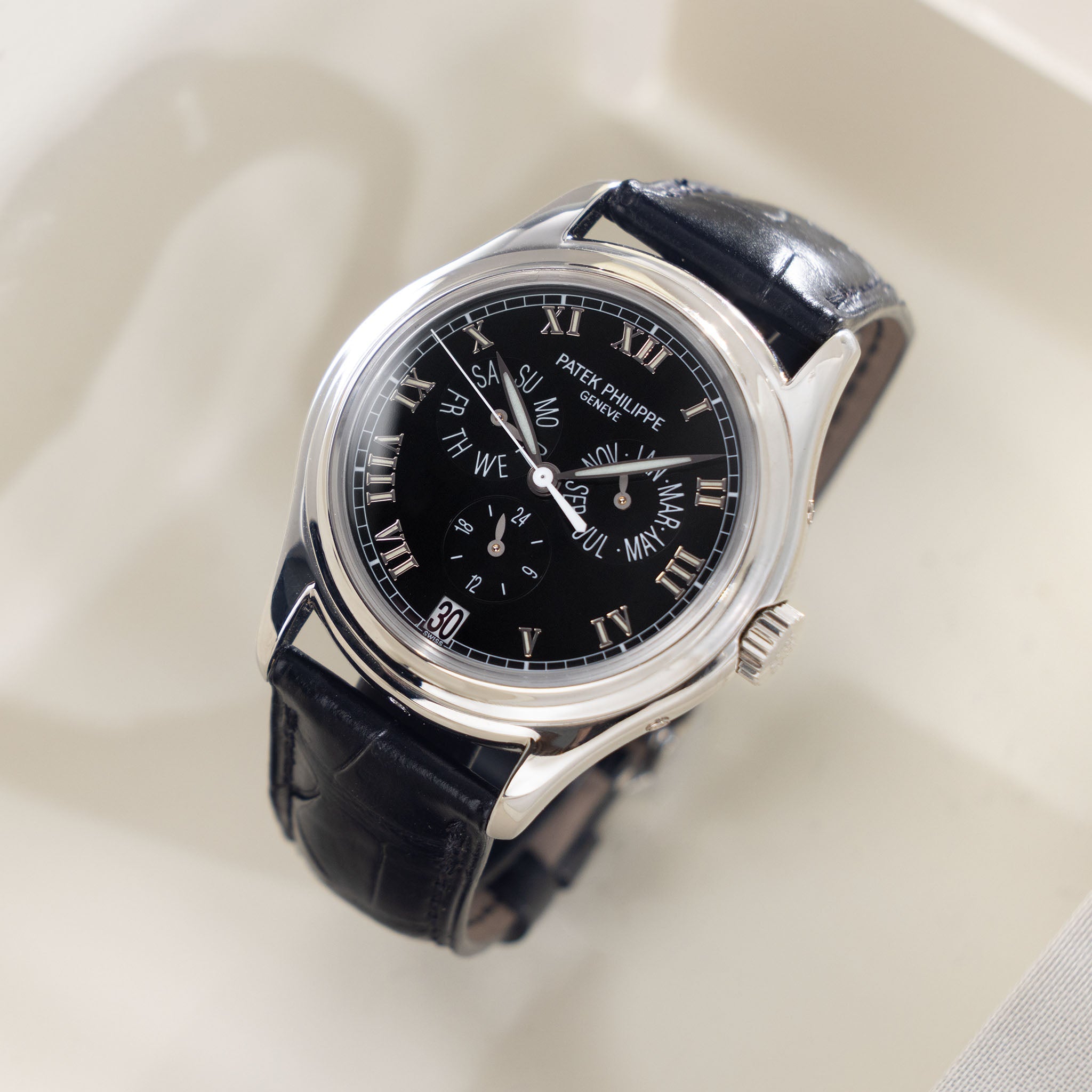 Patek Philippe Annual Calendar 5035P Black Dial in Platinum with Box