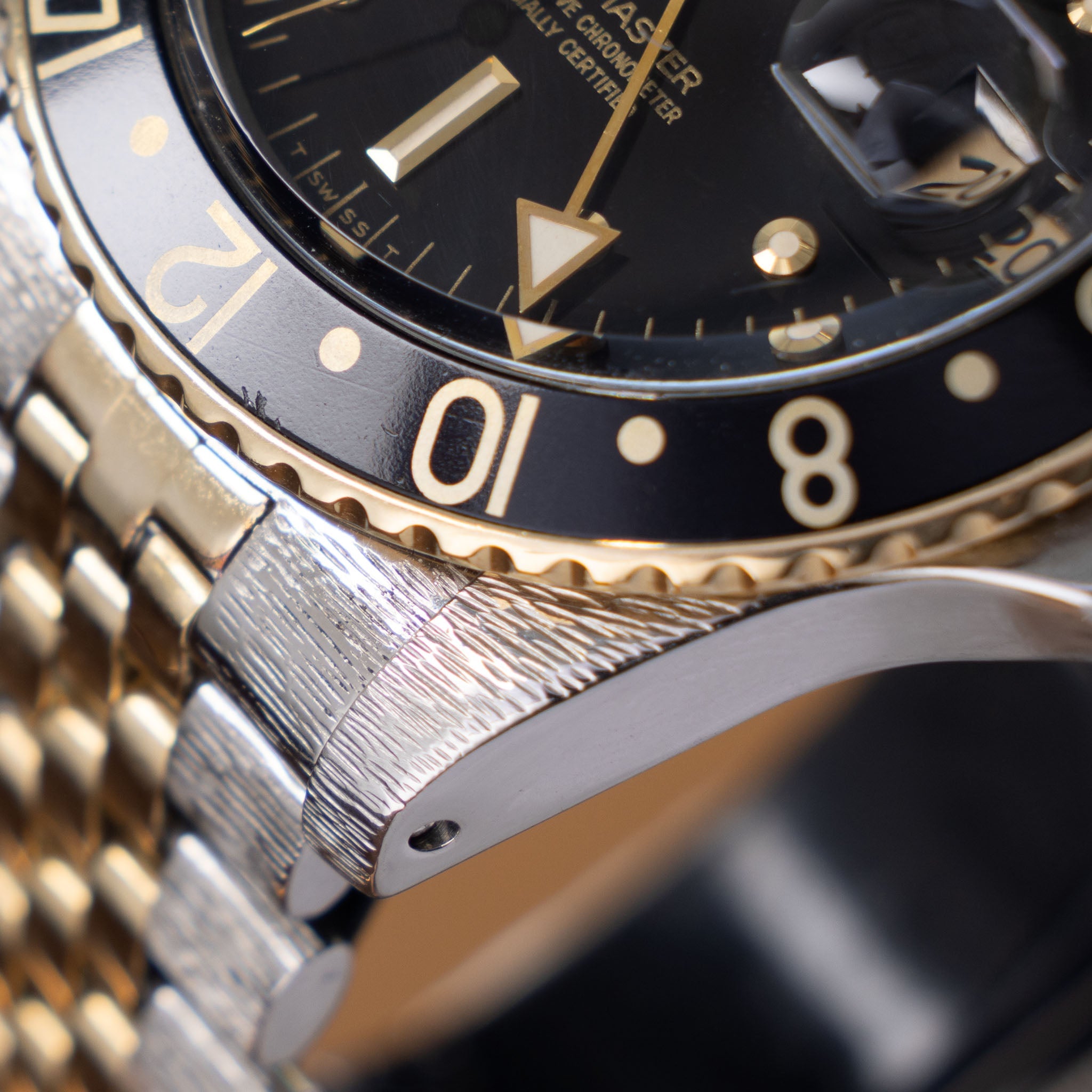Rolex GMT-master 1675/3 Black Nipple Dial Steel and Gold "John Bull" Finish