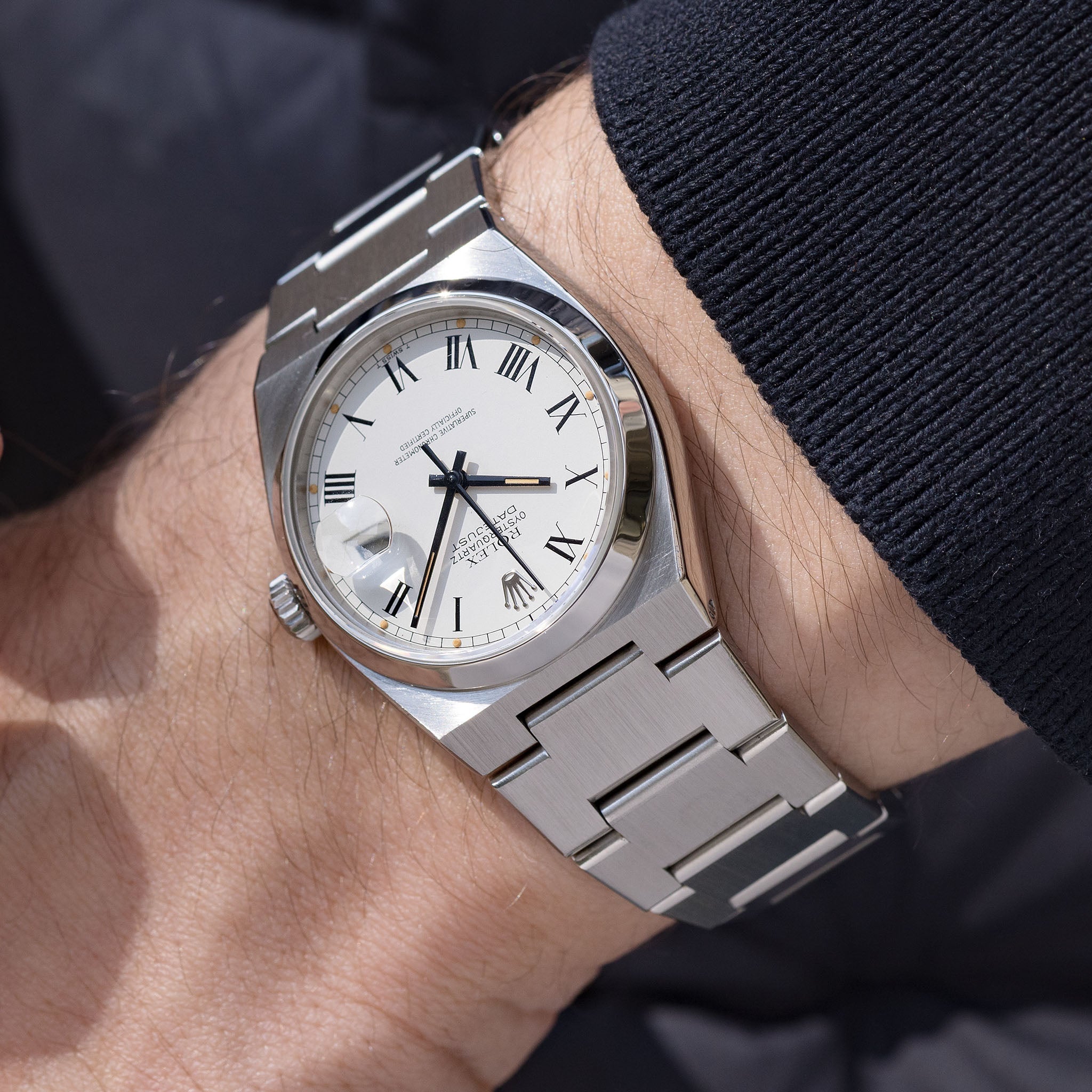 Rolex Oysterquartz Datejust 17000 White Buckley Dial with Papers