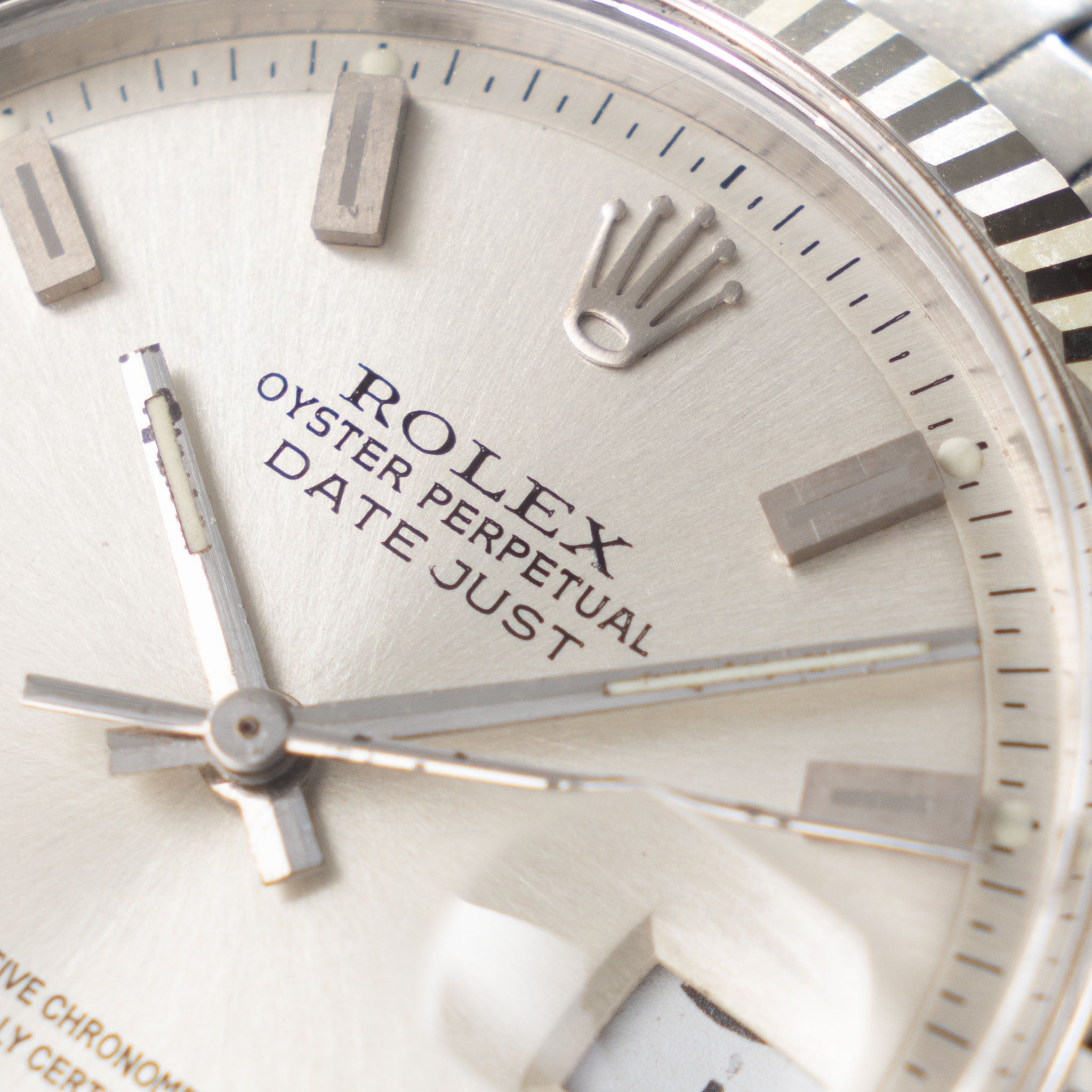 Rolex Datejust 1601 Silver Singer Block Markers Dial