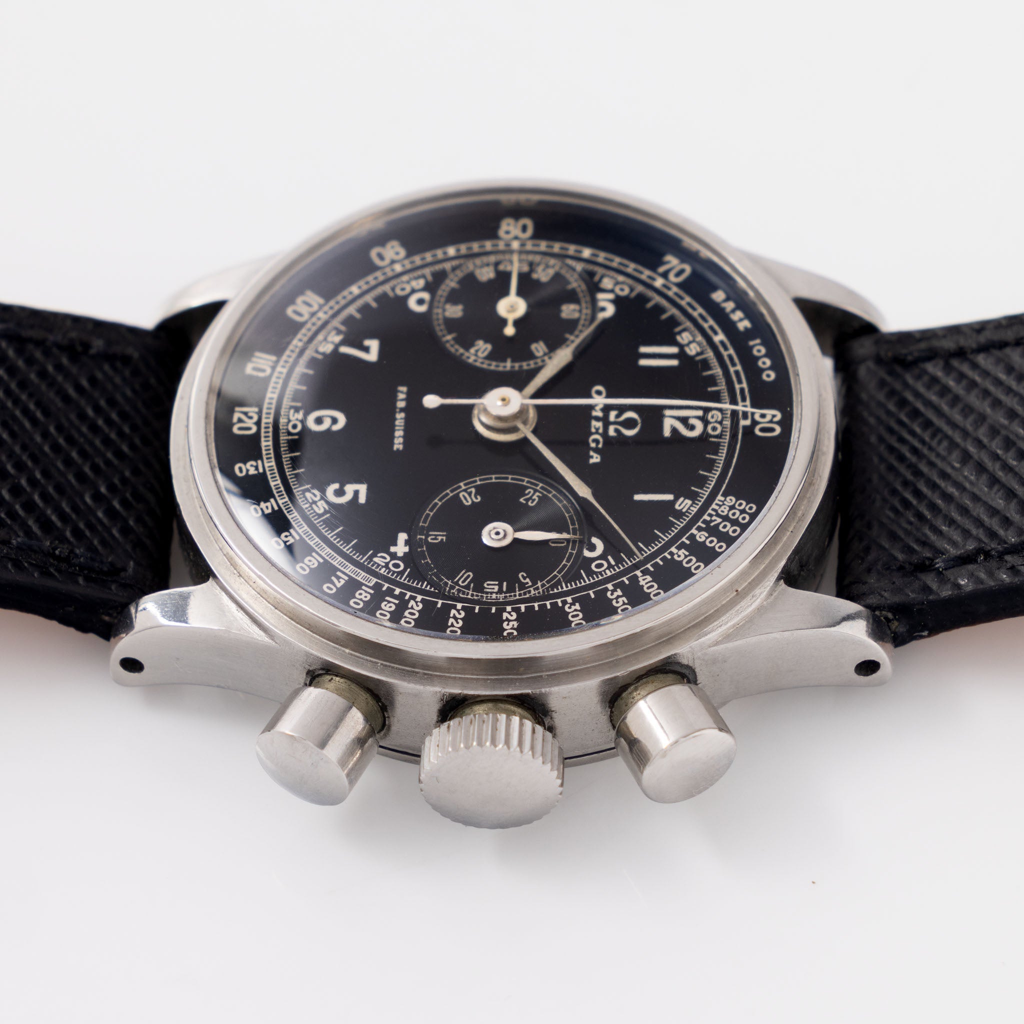 Omega Chronograph 28.9 Movement Screw-down Case Black Dial Chronograph