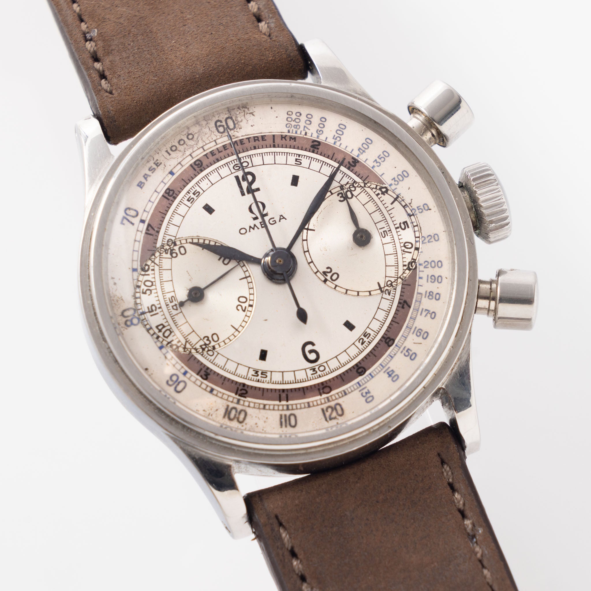 Omega Cal.28.9 Two-Tone Dial Screw Down Case Chronograph