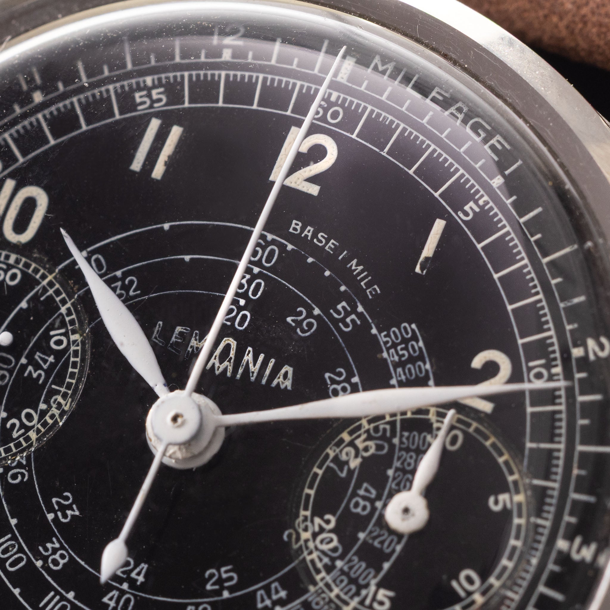 Lemania Chronograph cal 28.9 Black Military Dial
