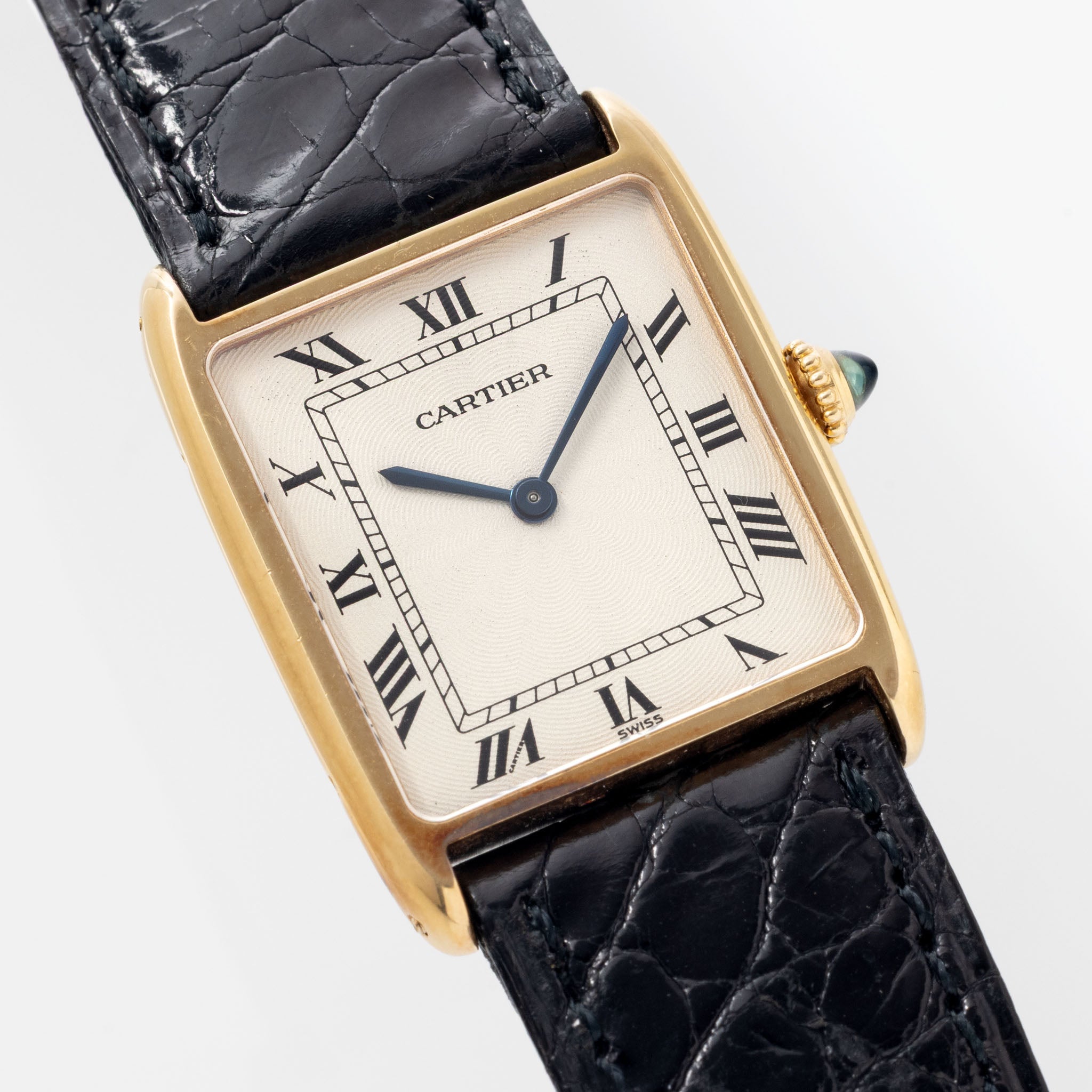 Cartier Tank Arrondie Guiloché Dial ref 896041 Mecanique Extra-Plate