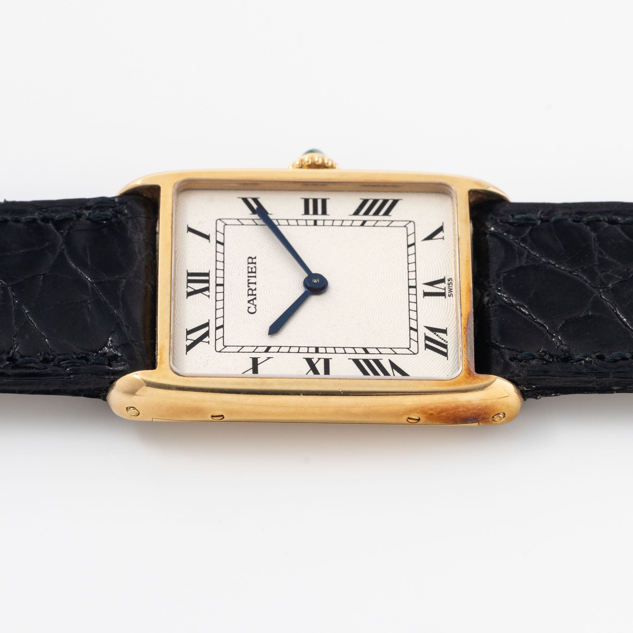 Cartier Tank Arrondie Guiloché Dial ref 896041 Mecanique Extra-Plate