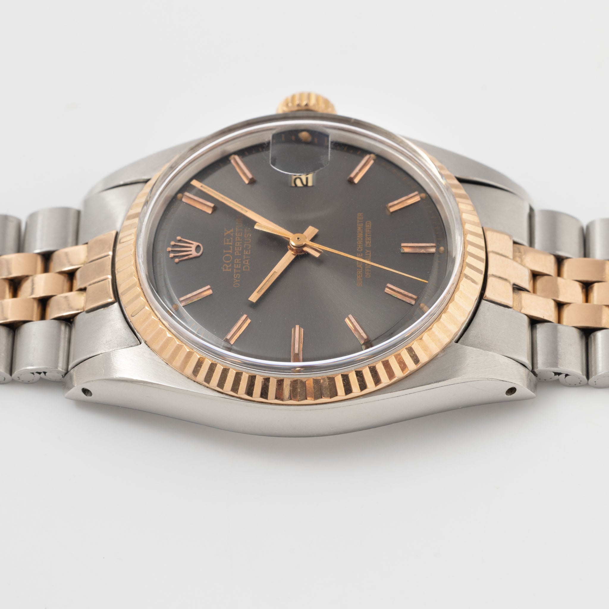 Rolex Datejust 1601 Grey Dial in Steel and 18k Rose Gold