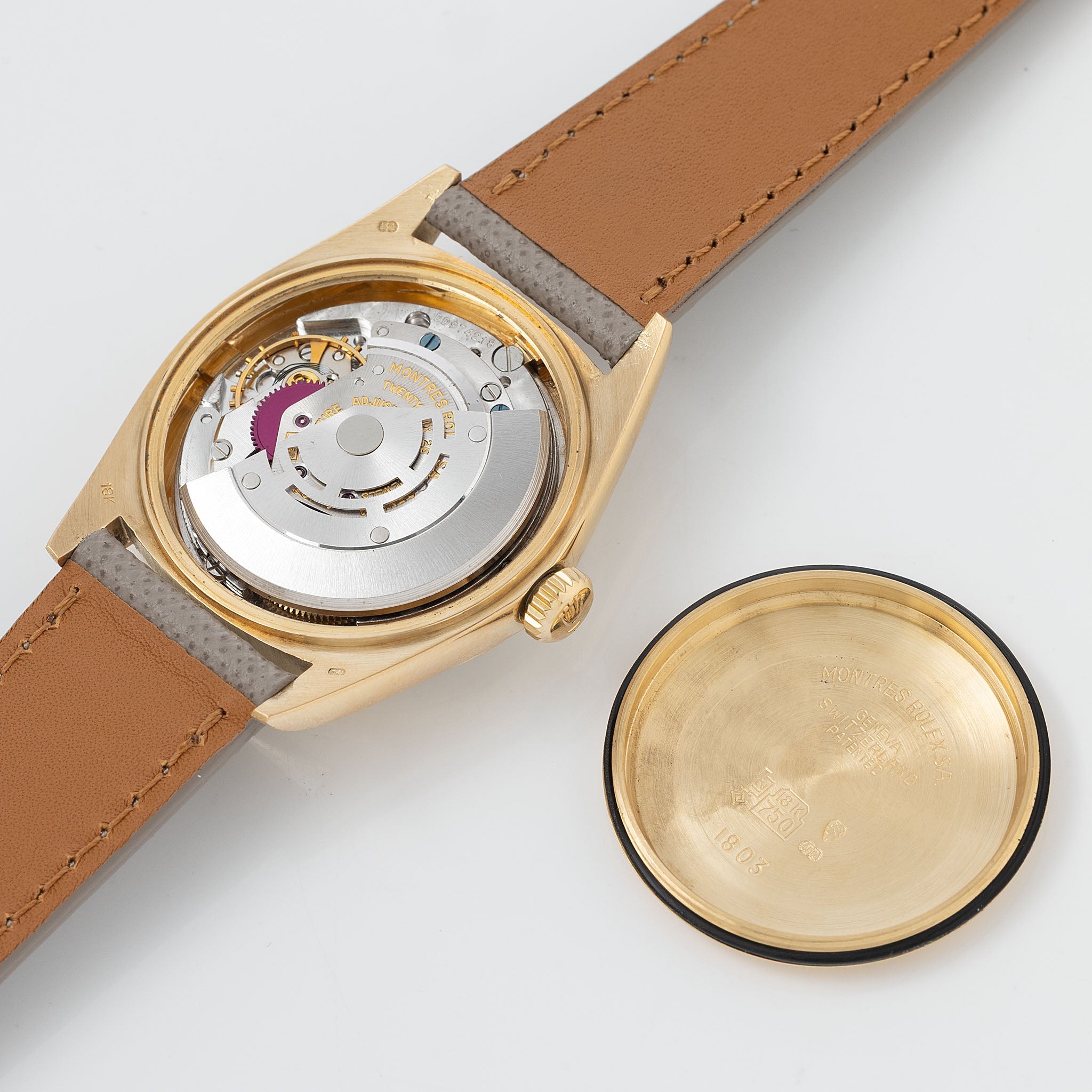 Rolex Day-Date 1803 White Buckley Dial in 18k Yellow Gold