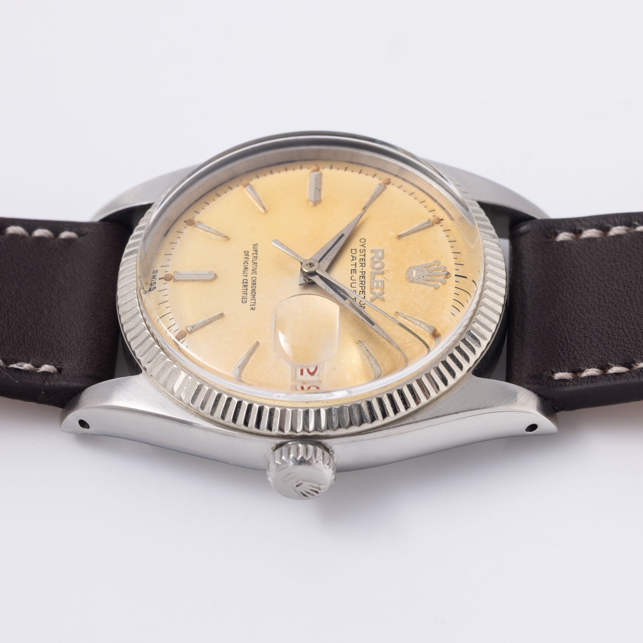 Rolex Datejust 6605 Cream Swiss Only Dial Roulette Date