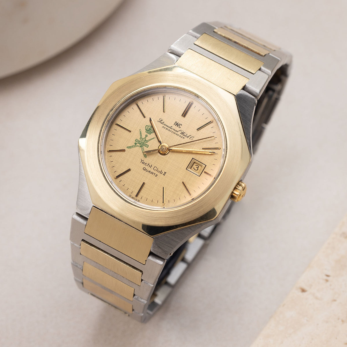 IWC Yacht-Club II in Steel and Yellow gold Oman Green Khanjar Linen Dial ref. 4512 from Original Owner Family