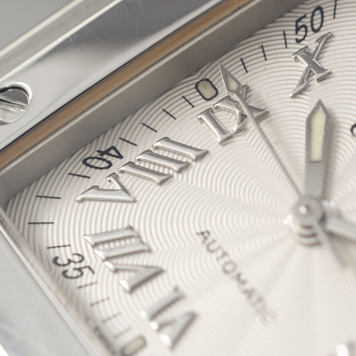 Cartier Santos Galbée 2319 Automatic Silver Guilloché Dial
