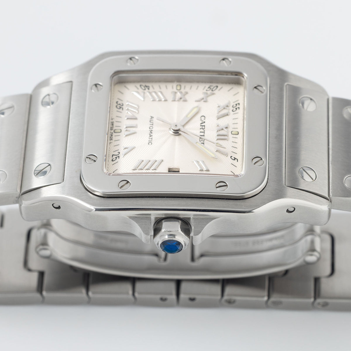 Cartier Santos Galbée 2319 Automatic Silver Guilloché Dial