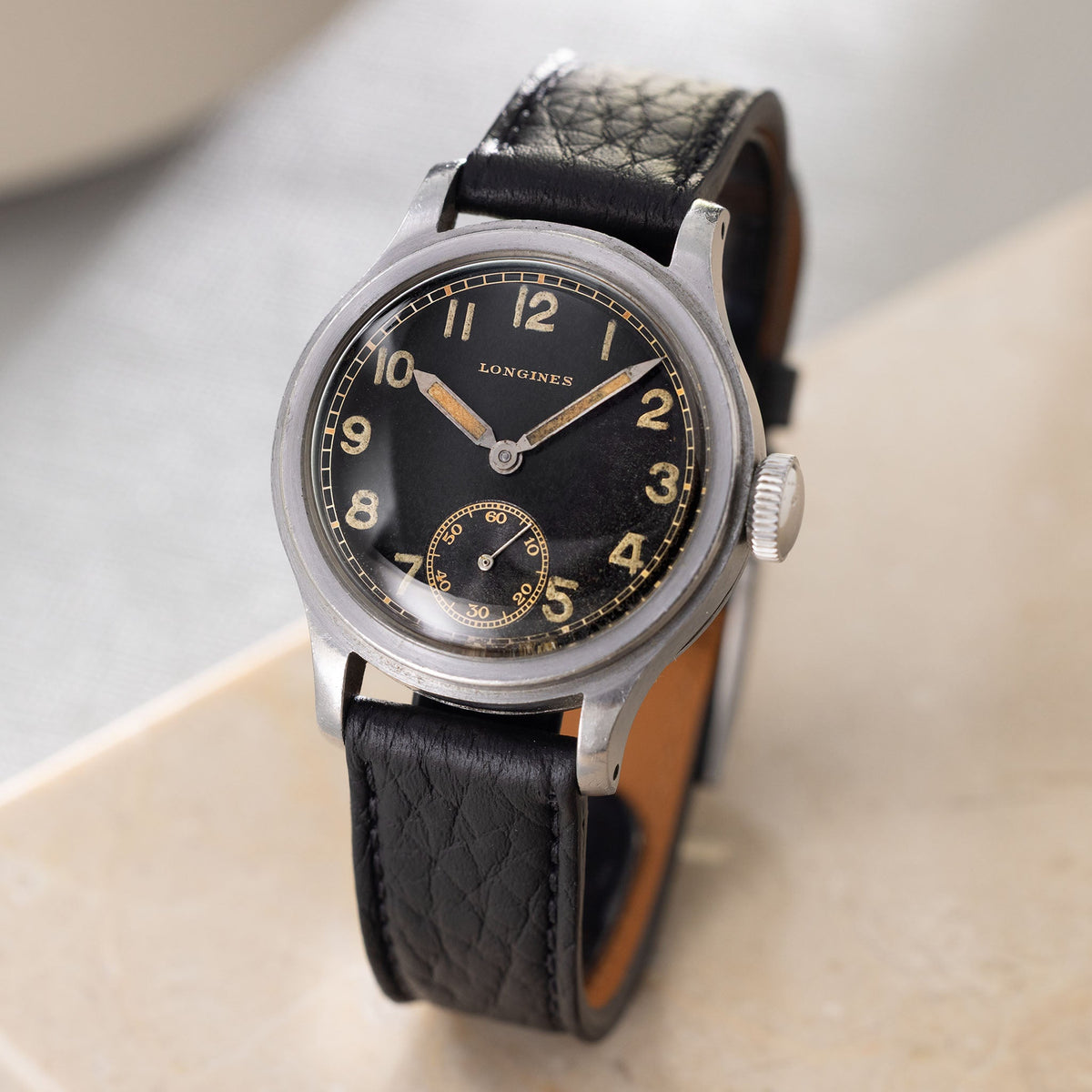 Longines Sei Tache Gilt Dial ref. 5130 with Extract of the Archives “German Army”