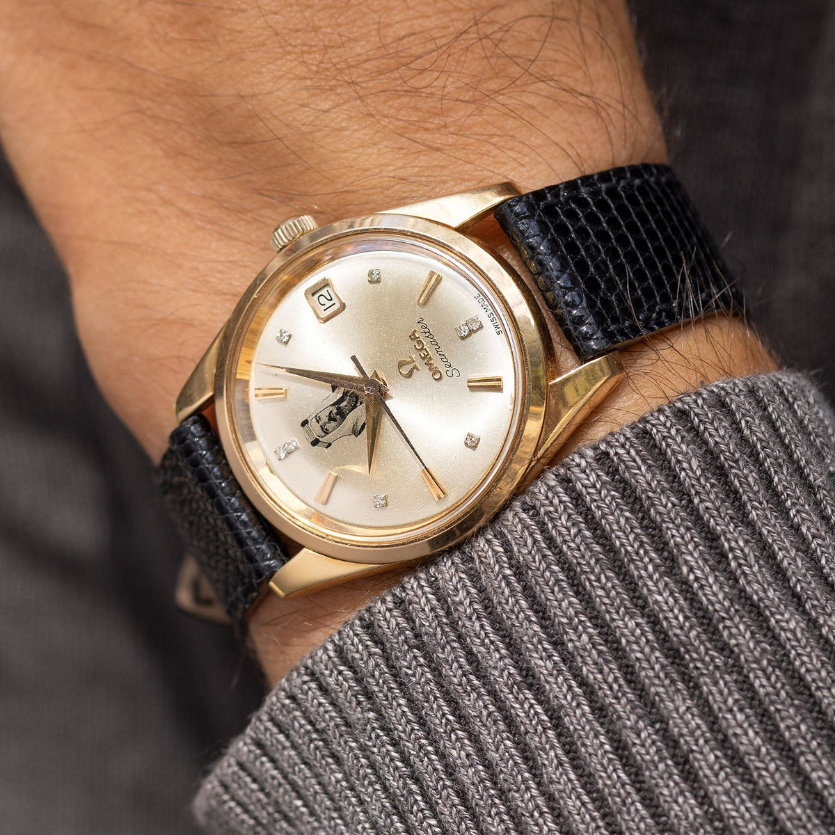 Omega Seamaster Dresswatch in 18k Rose Gold Diamond Markers for Sheikh Bin Salman of Bahrein ref. 166010 62