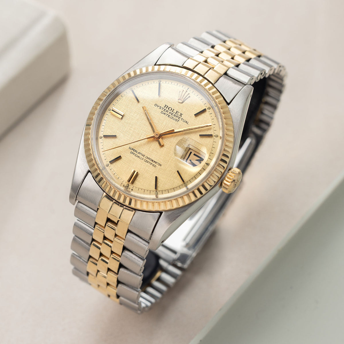 Rolex Datejust 1601/3 Linen Champagne Dial