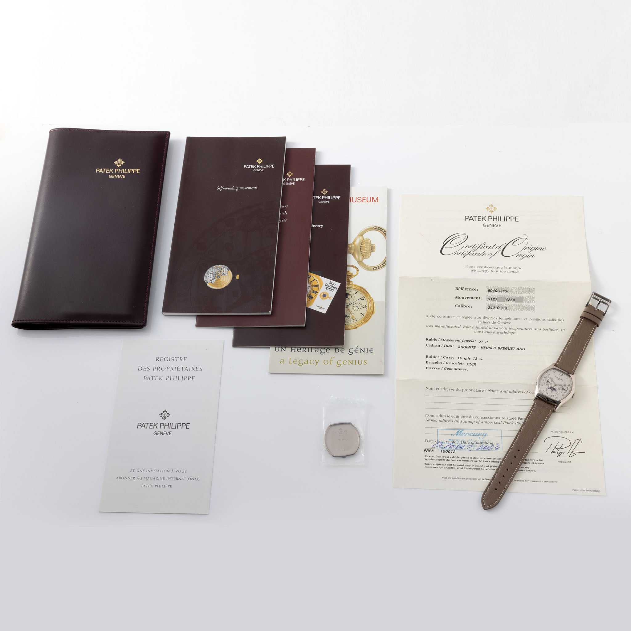 Patek philippe papers sale