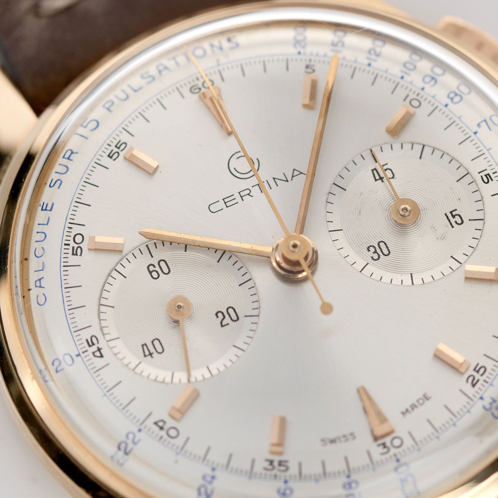 Certina Red Gold Pulsometer Chronograph 1940s
